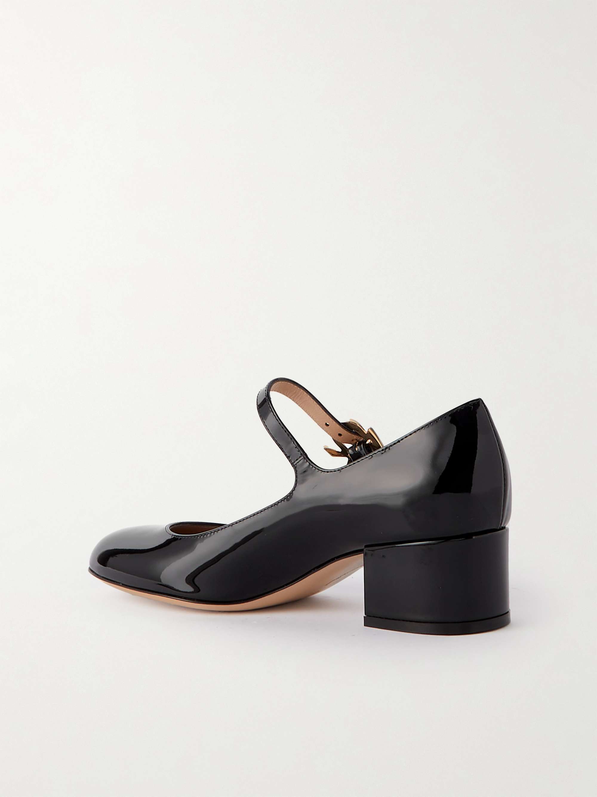 GIANVITO ROSSI 45 metallic patent-leather Mary Jane pumps