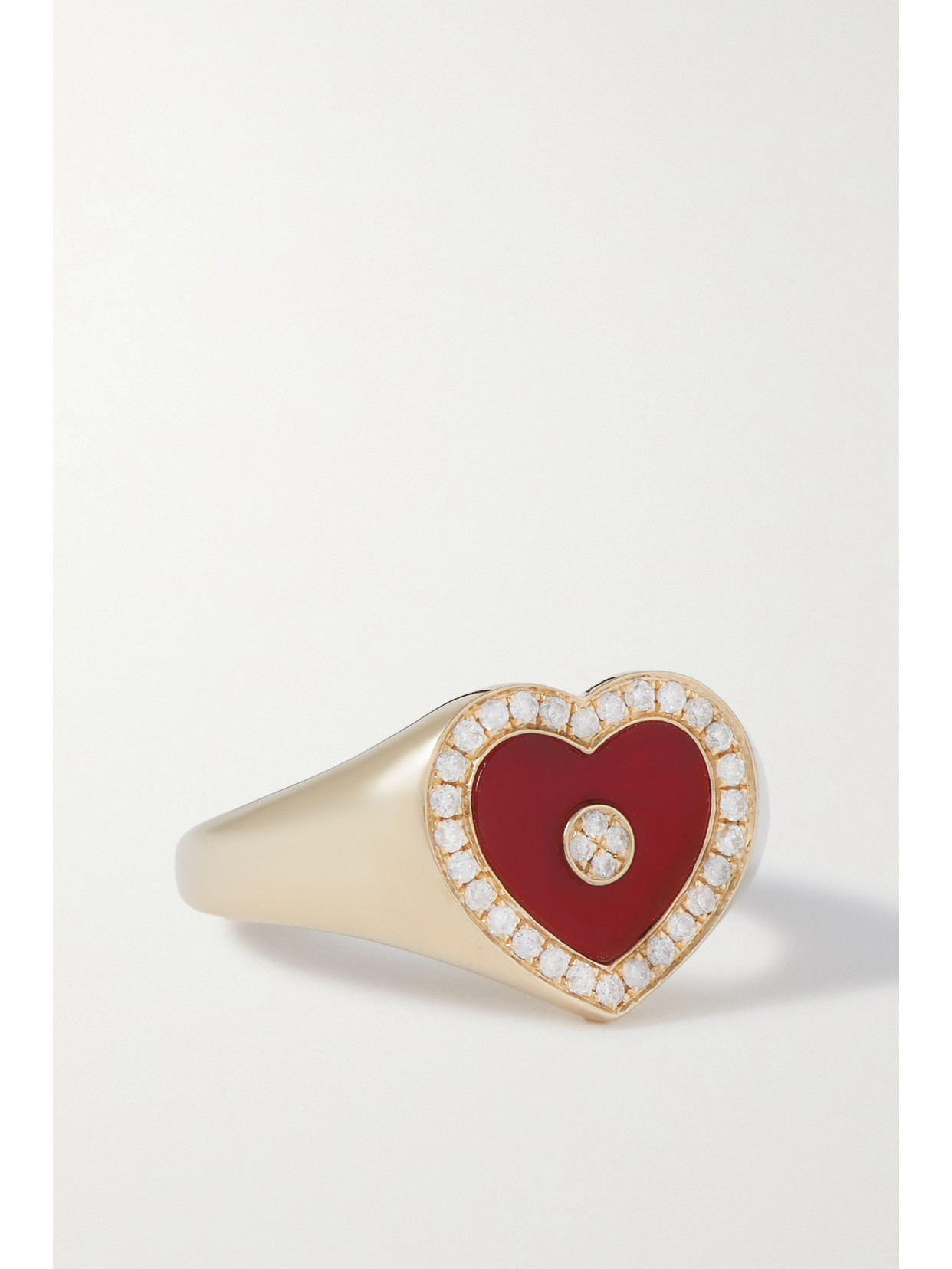 Anissa Kermiche - Love Heart 14-karat Gold, Agate And Diamond Ring - 47