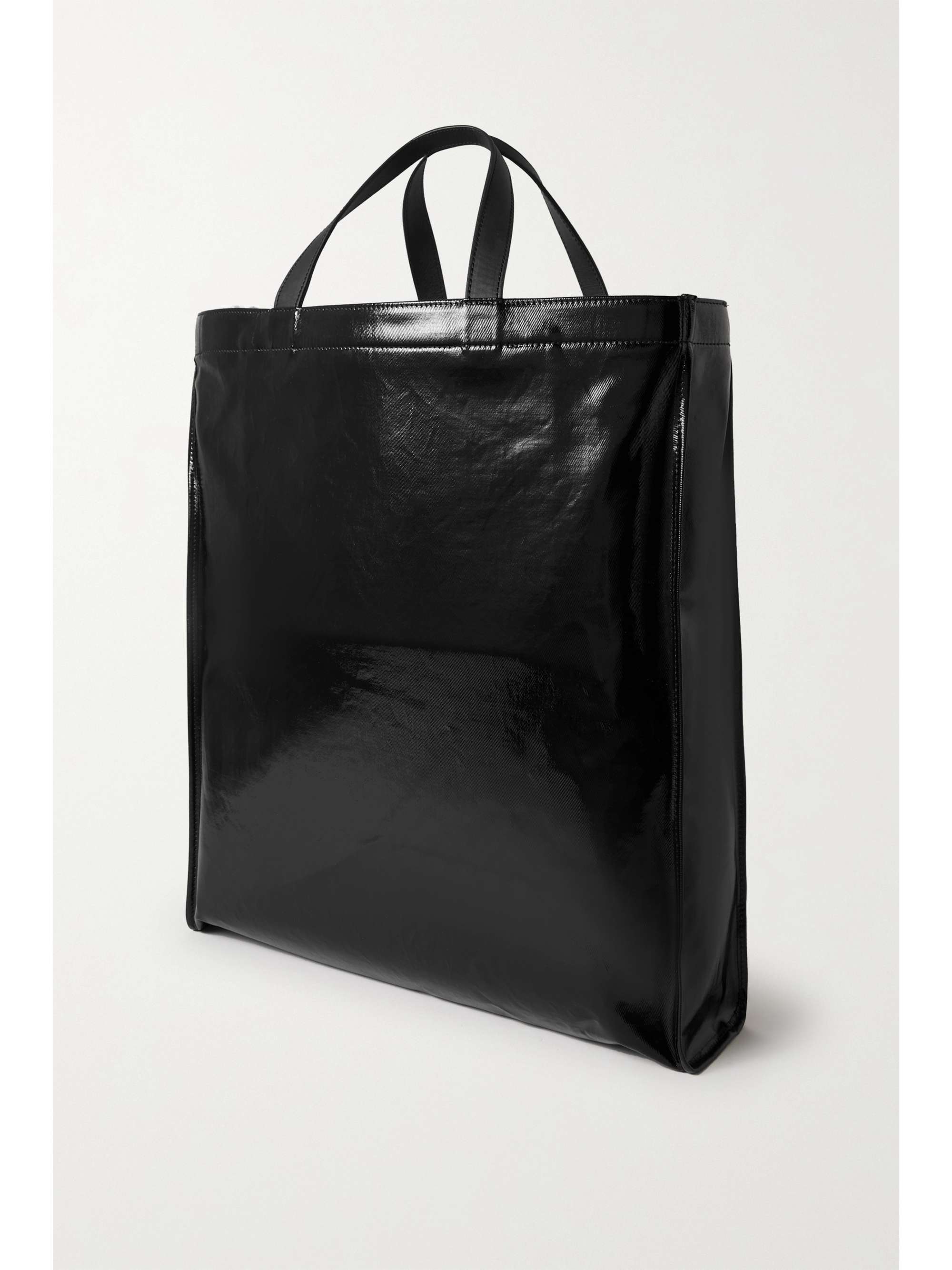 ACNE STUDIOS Leather-trimmed coated-twill tote