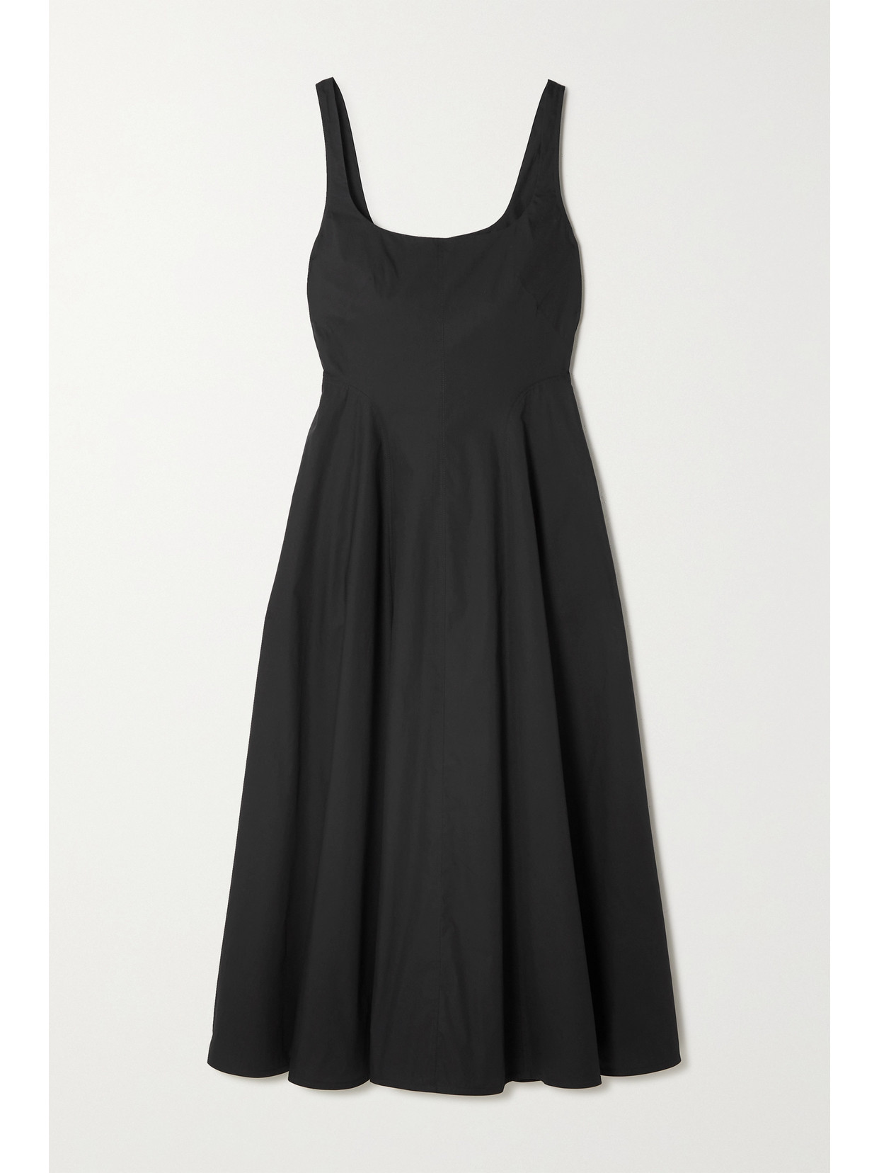 Three Graces London Ada Washed Cottonpoplin Midi Dress In Black ModeSens