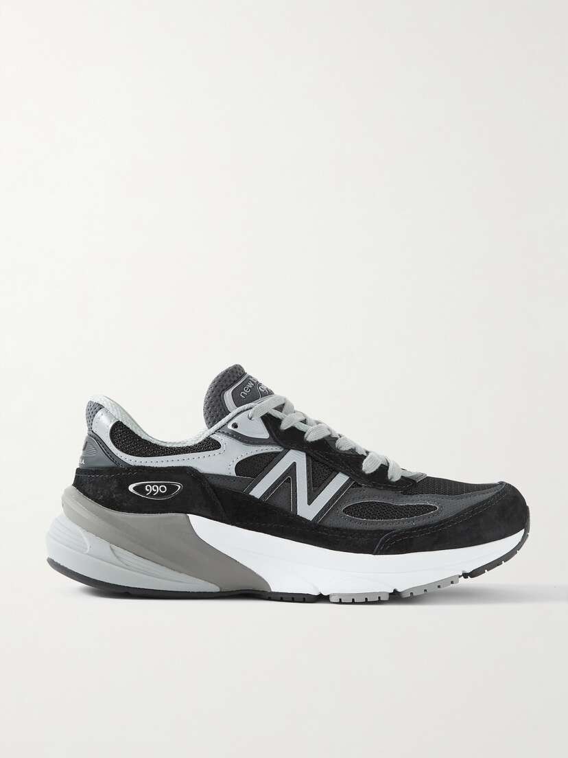 New Balance Made In Usa 990v6 Leather-trimmed Mesh And Suede Sneakers