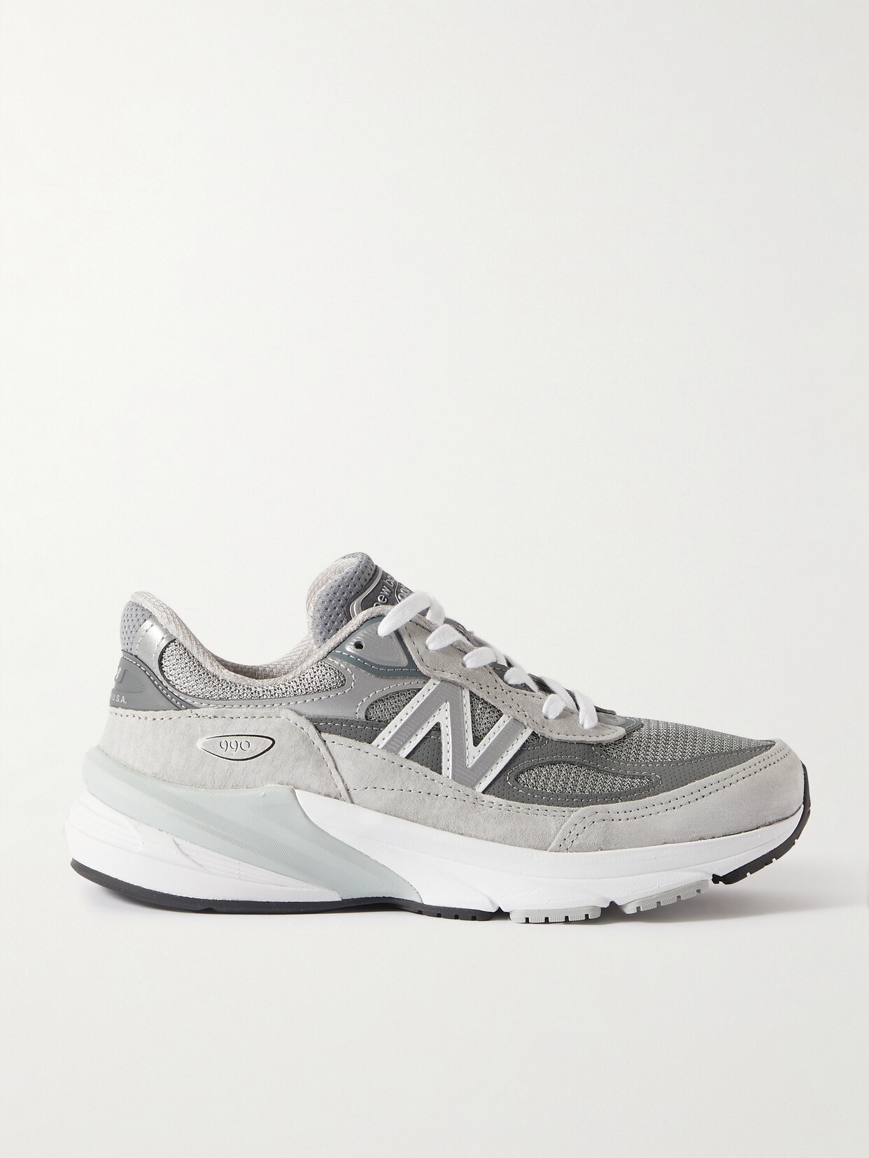 New Balance - Made In Usa 990v6 Suede, Leather And Mesh Sneakers - Gray