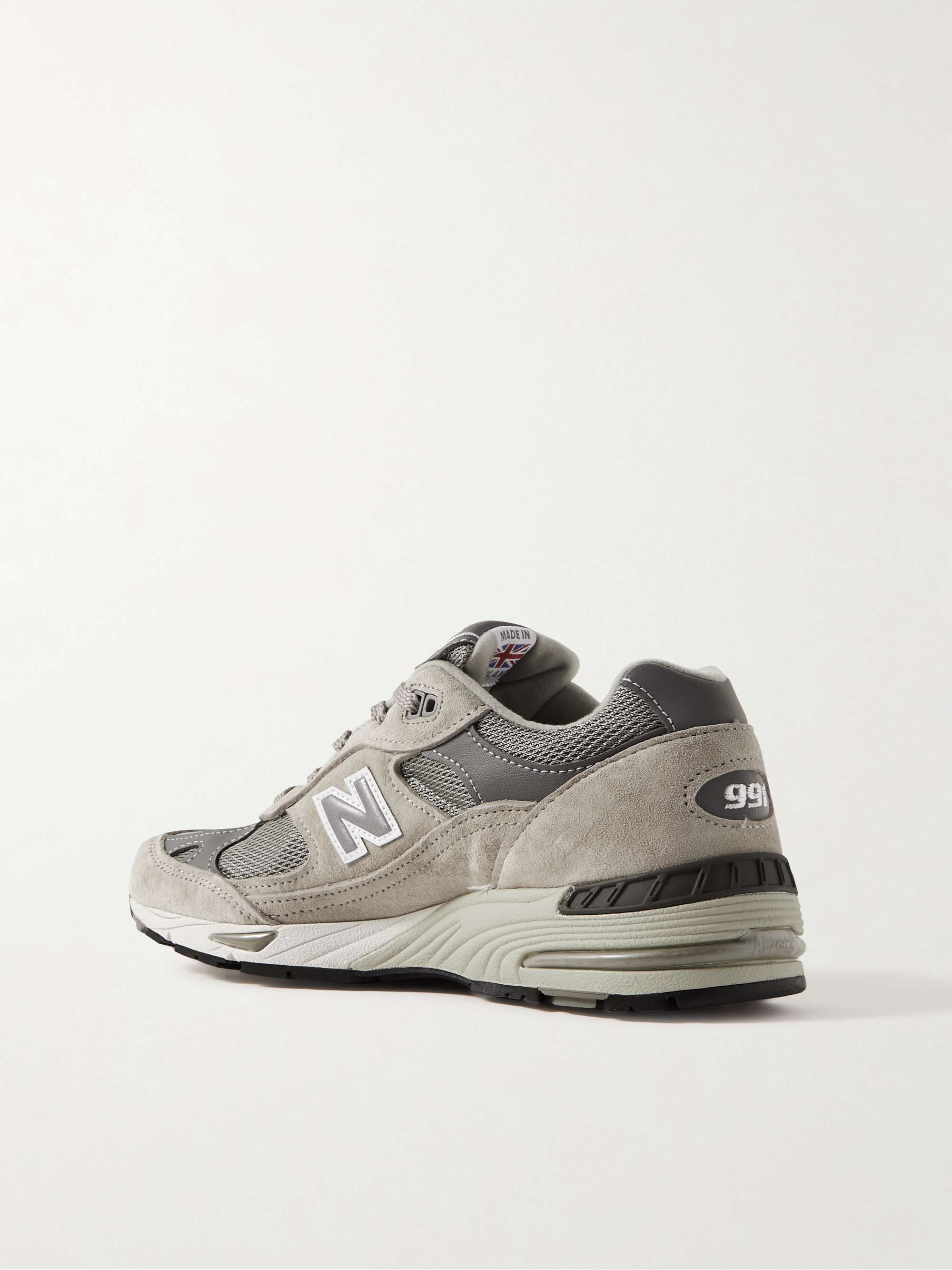 NEW BALANCE MiUK 991 suede, leather and mesh sneakers