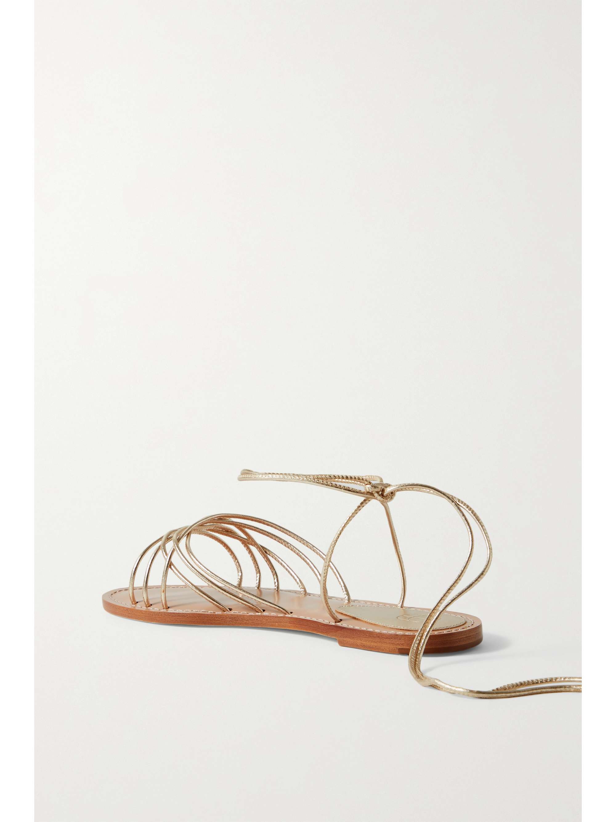 PORTE & PAIRE Metallic leather sandals