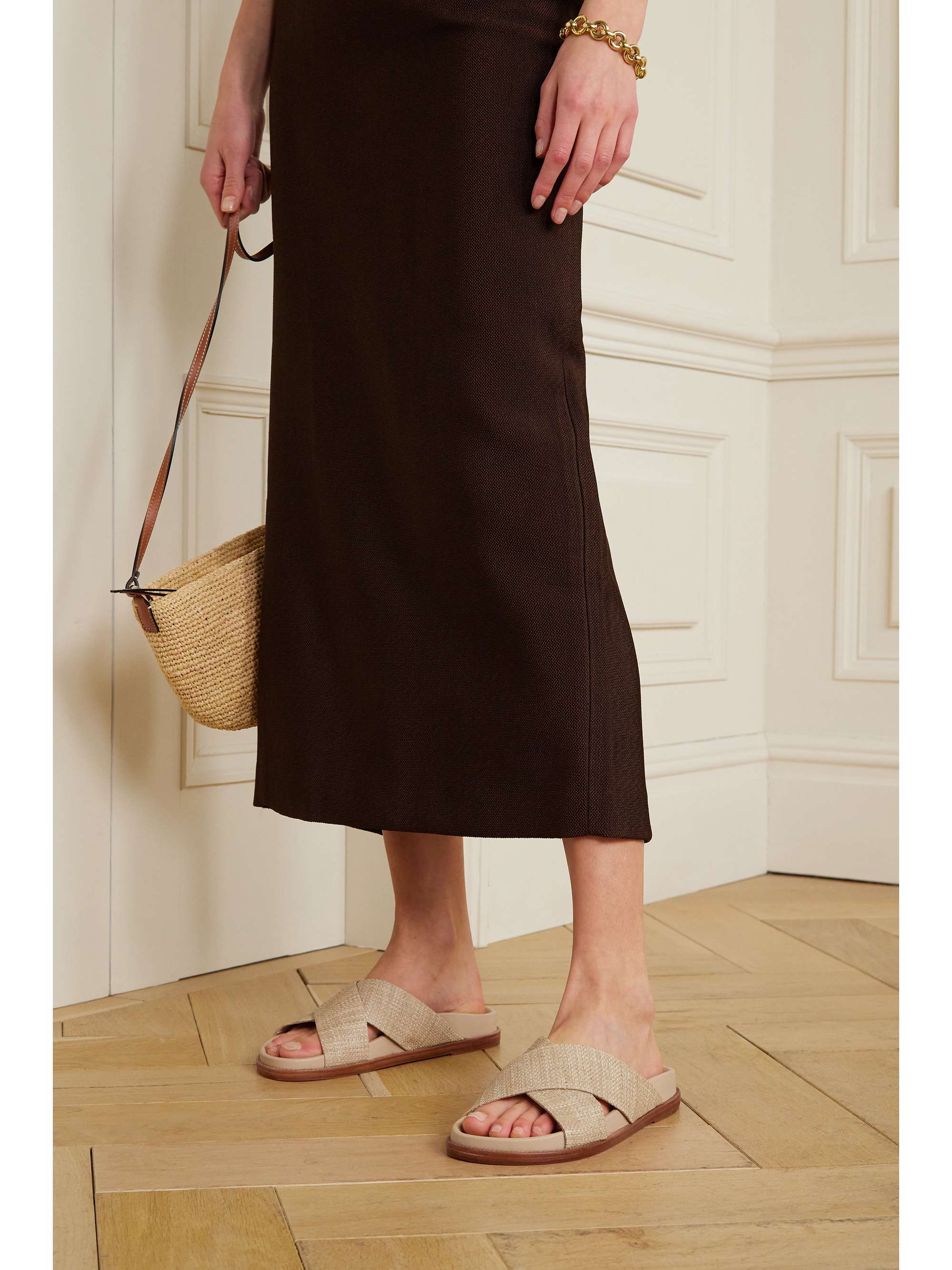 PORTE & PAIRE Raffia slides