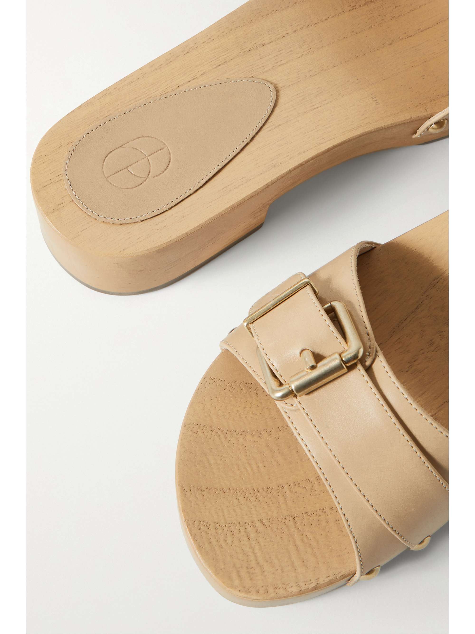 PORTE & PAIRE Buckled leather slides