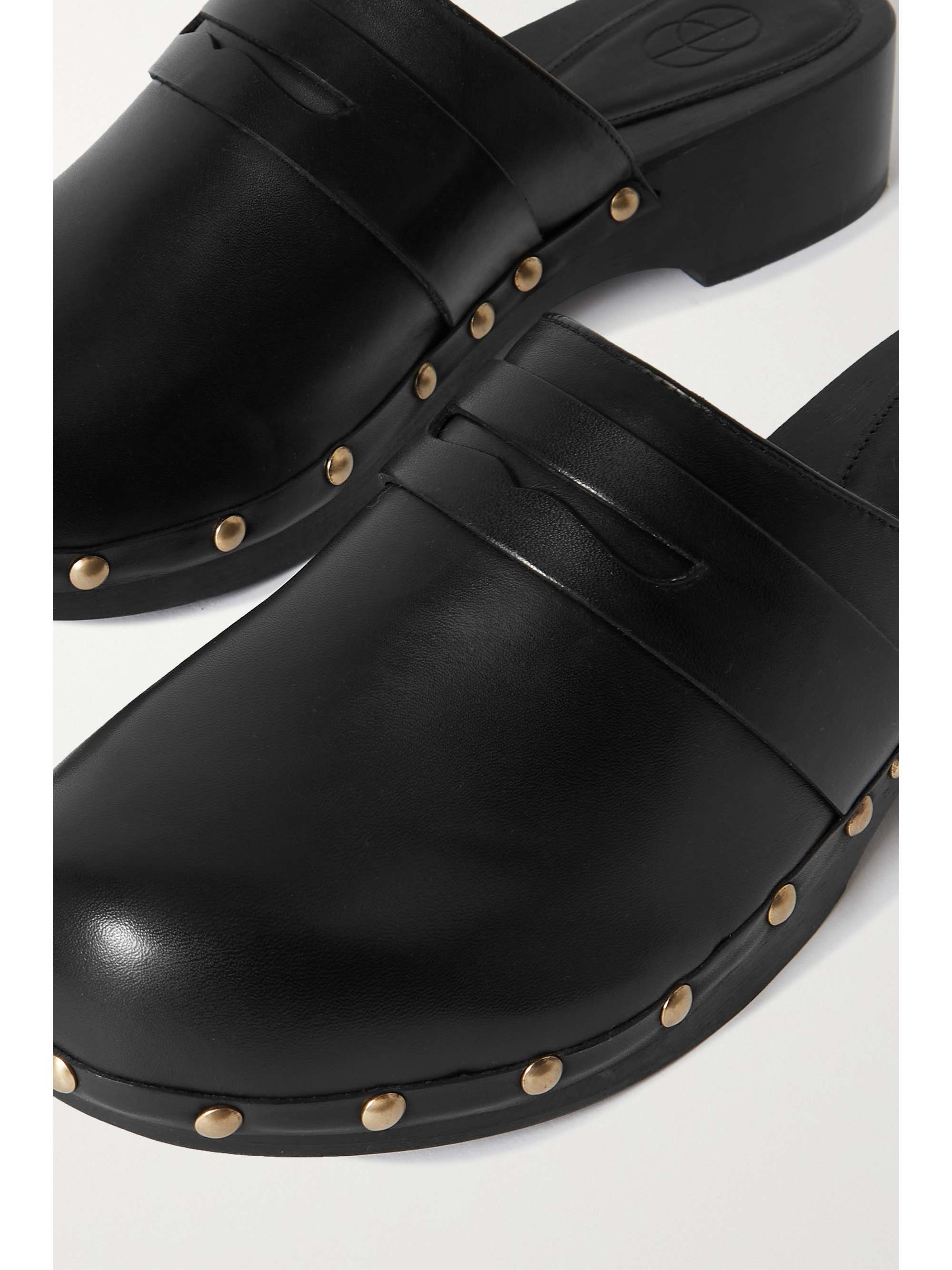 PORTE & PAIRE Studded leather clogs