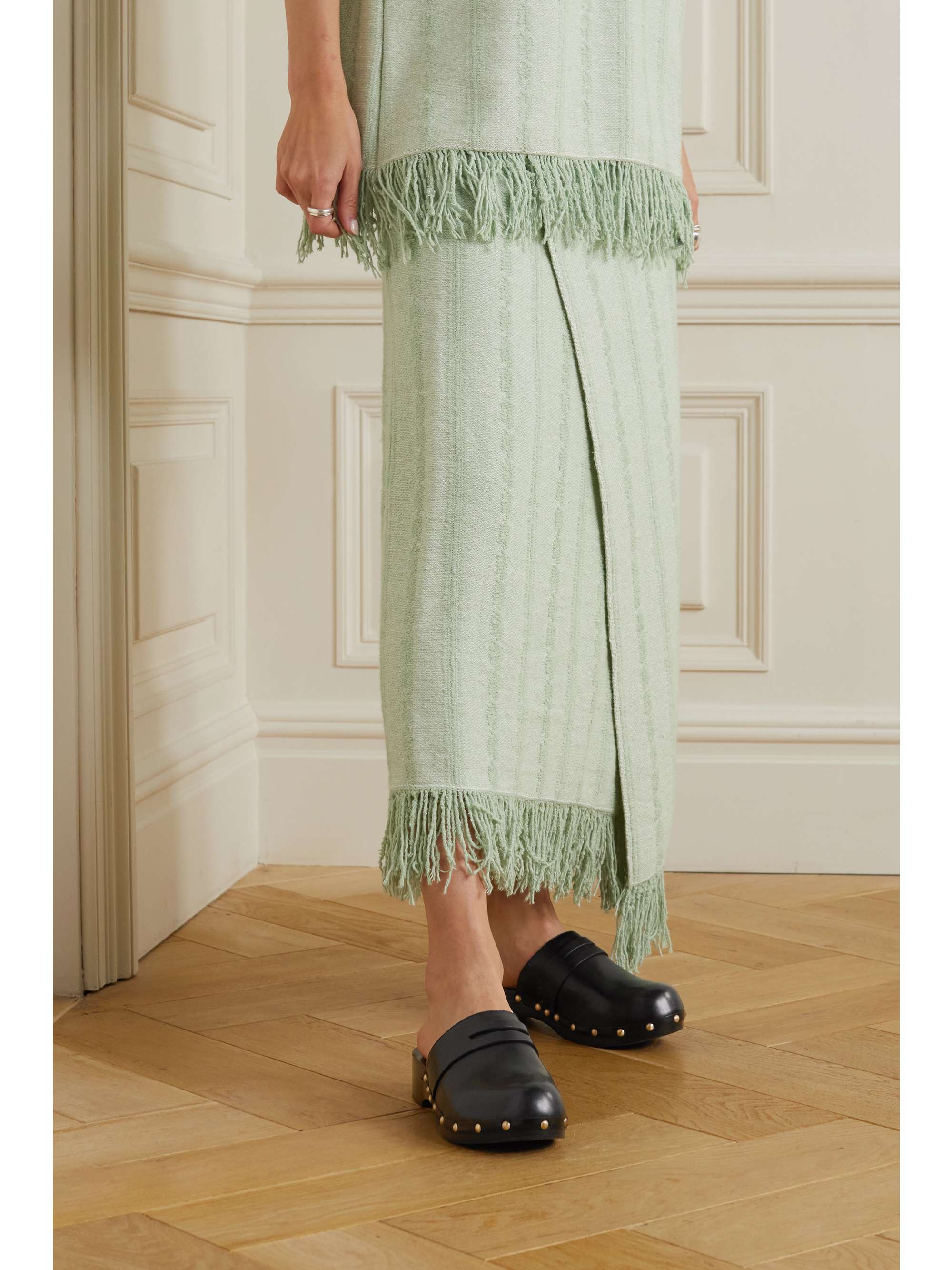 PORTE & PAIRE Studded leather clogs