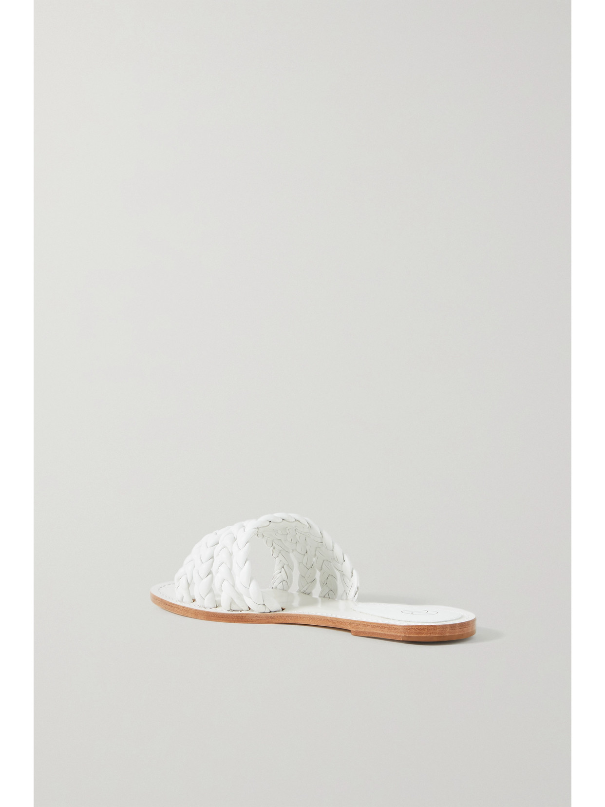 Porte & Paire Braided Leather Slides In White