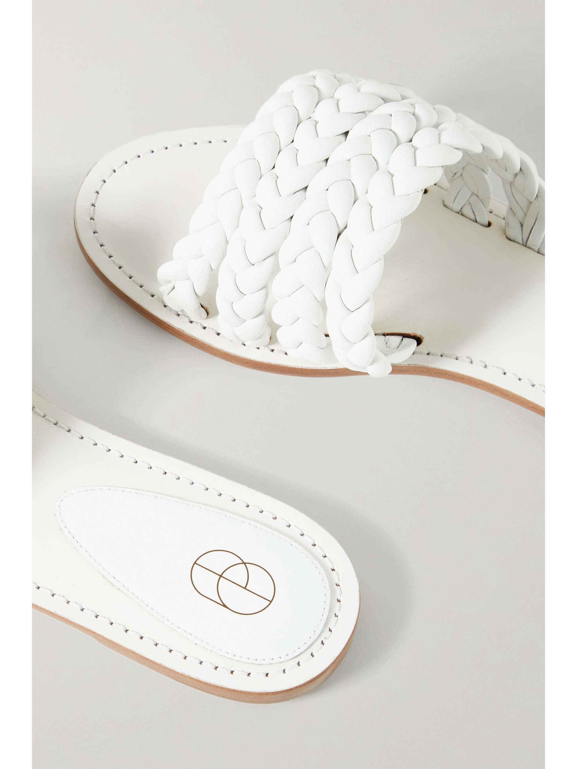 PORTE & PAIRE Braided leather slides