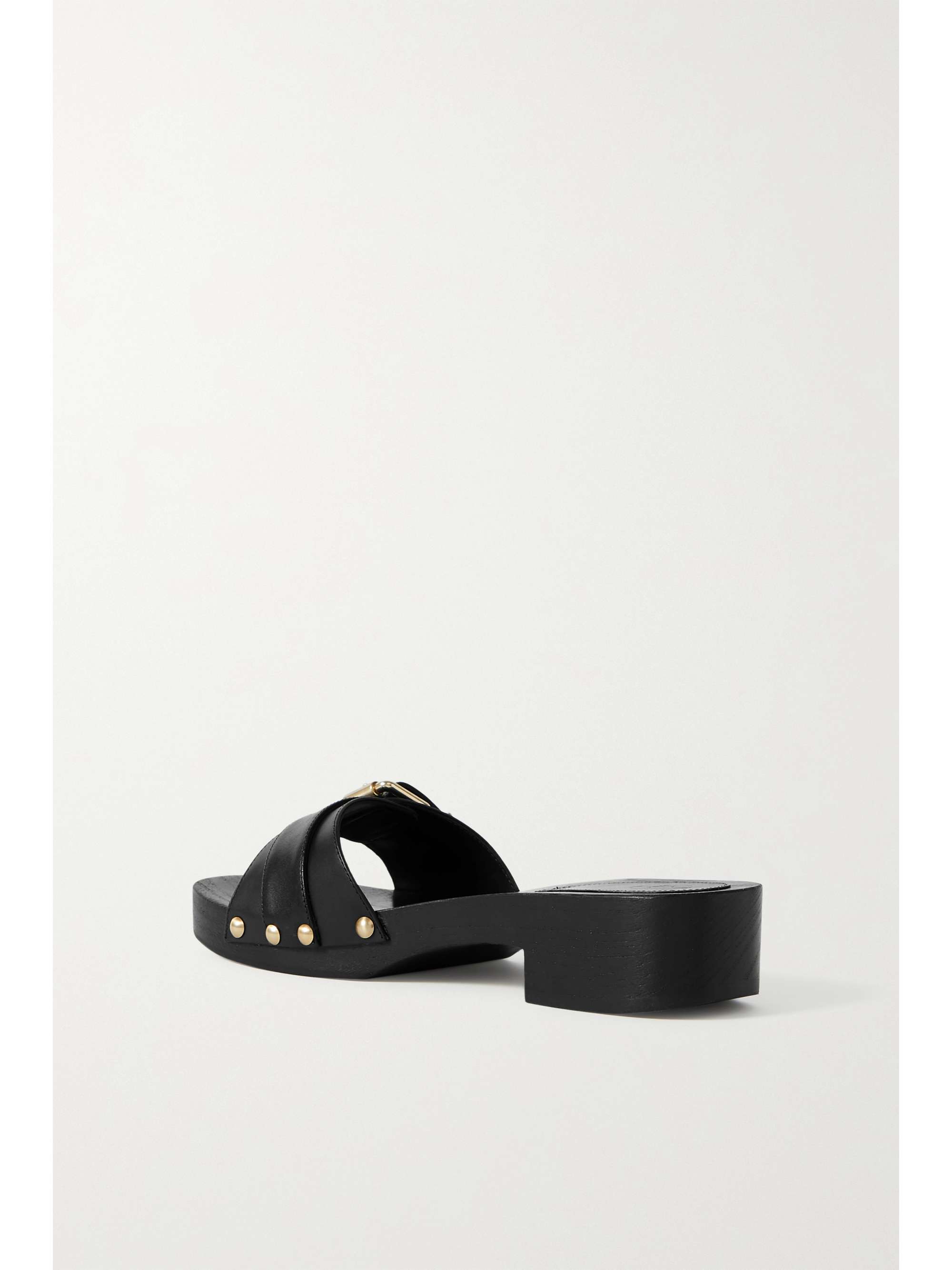 PORTE & PAIRE Buckled leather slides
