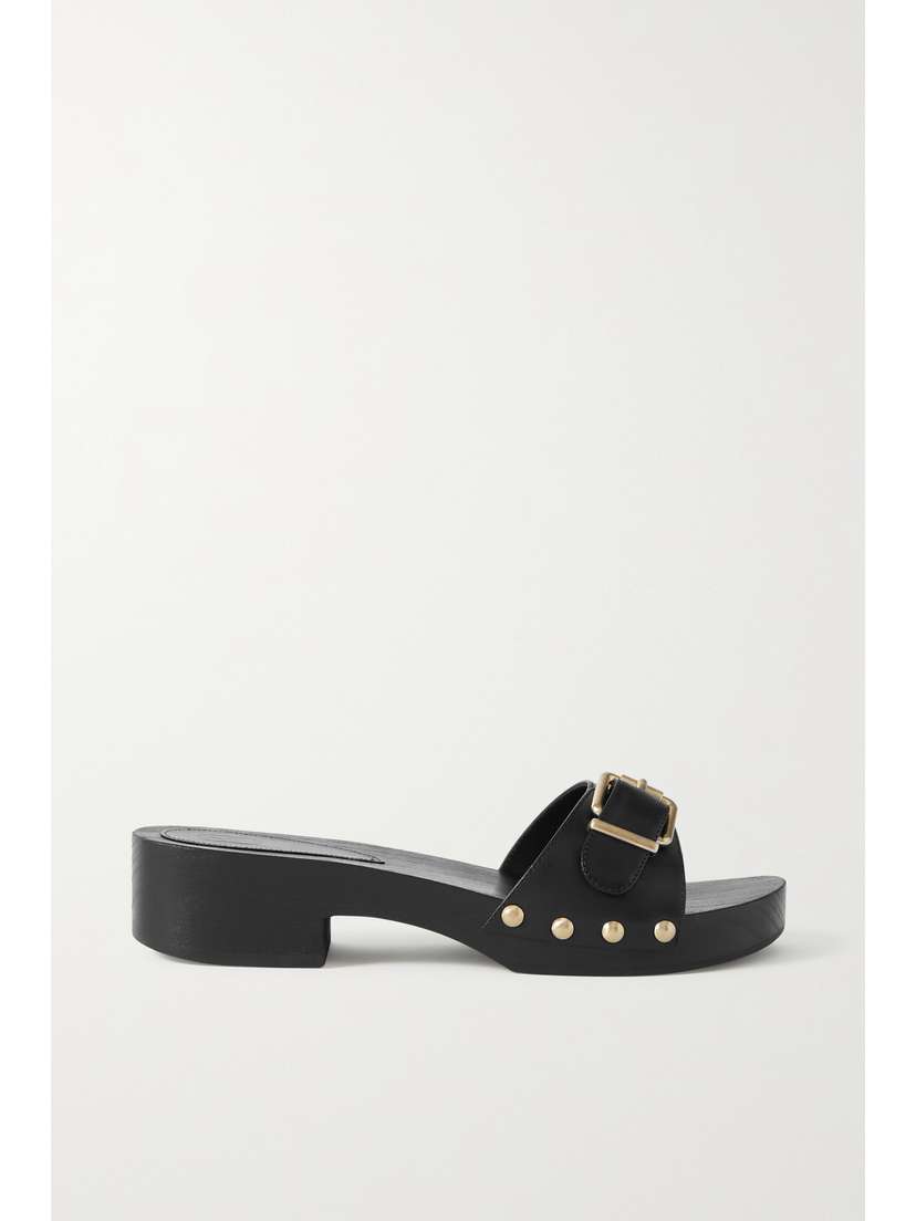 Porte & Paire Embellished Leather Mules