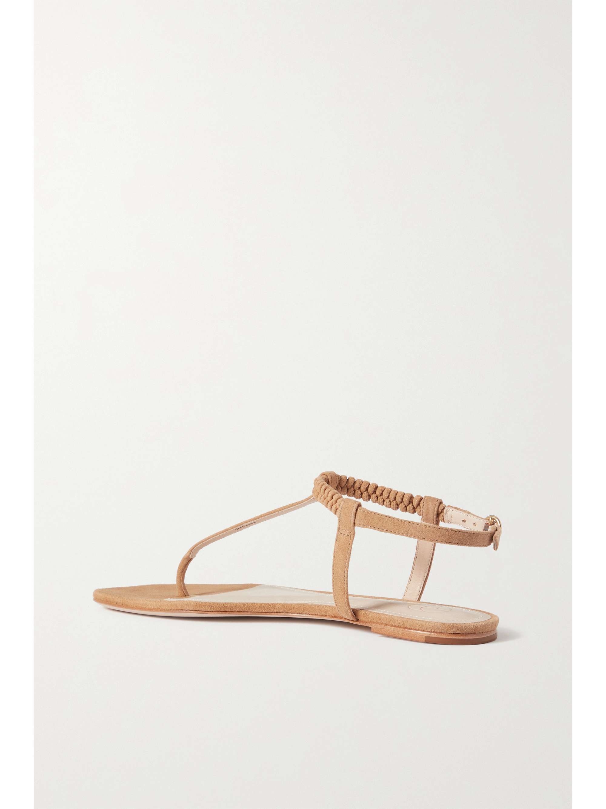 PORTE & PAIRE Braided metallic leather sandals