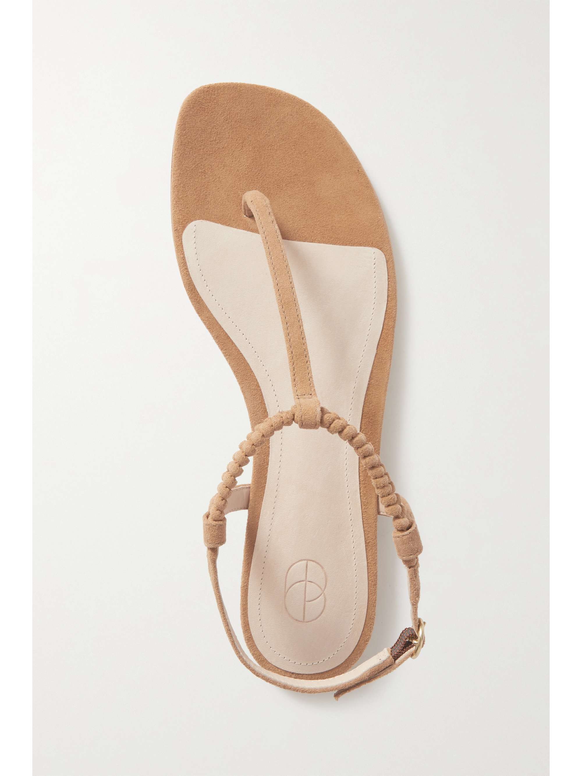 PORTE & PAIRE Braided metallic leather sandals