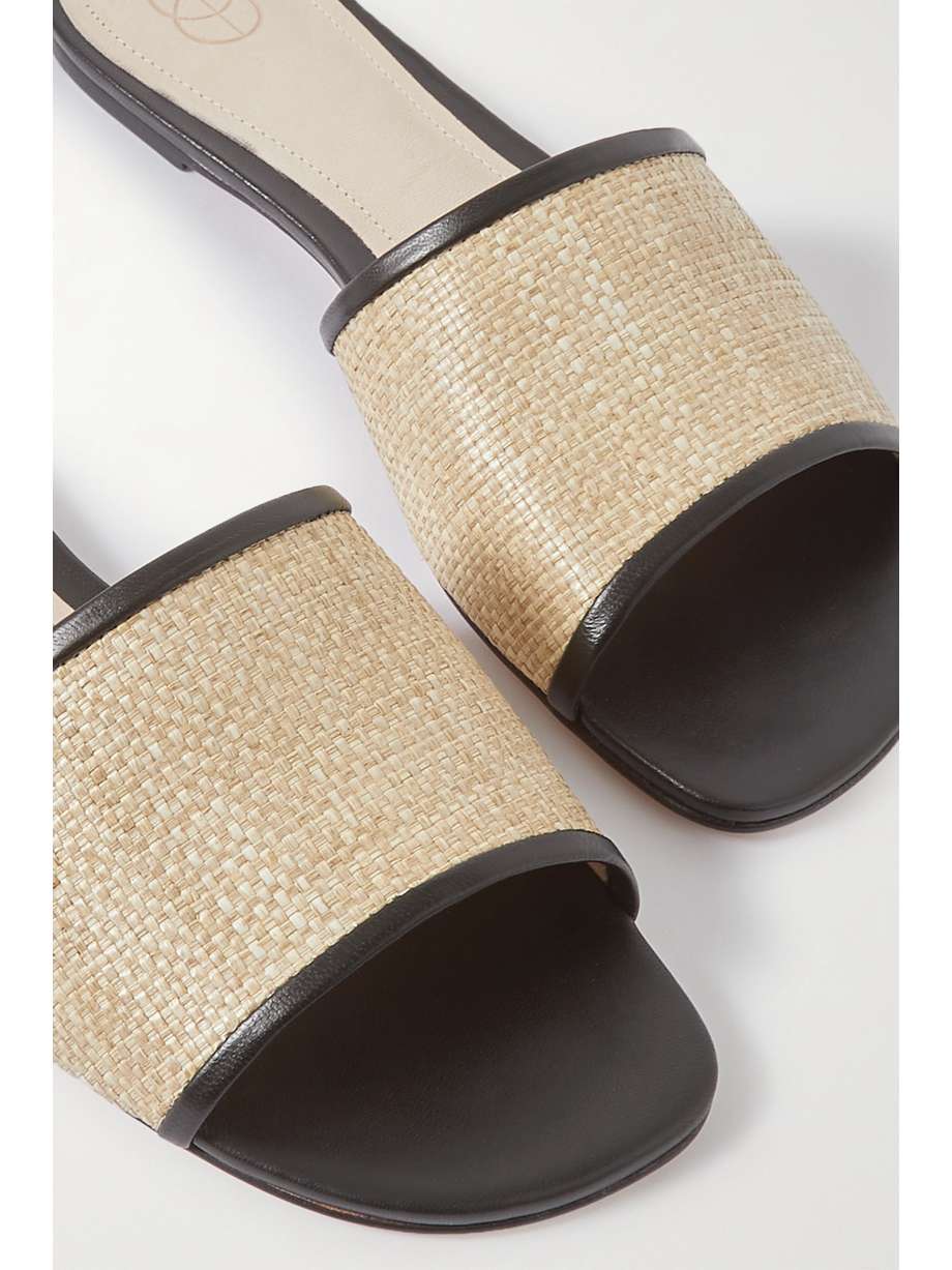 porte & paire quilted leather slides