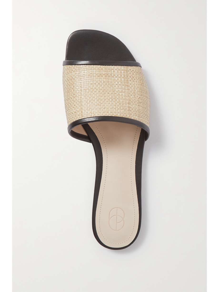porte & paire quilted leather slides