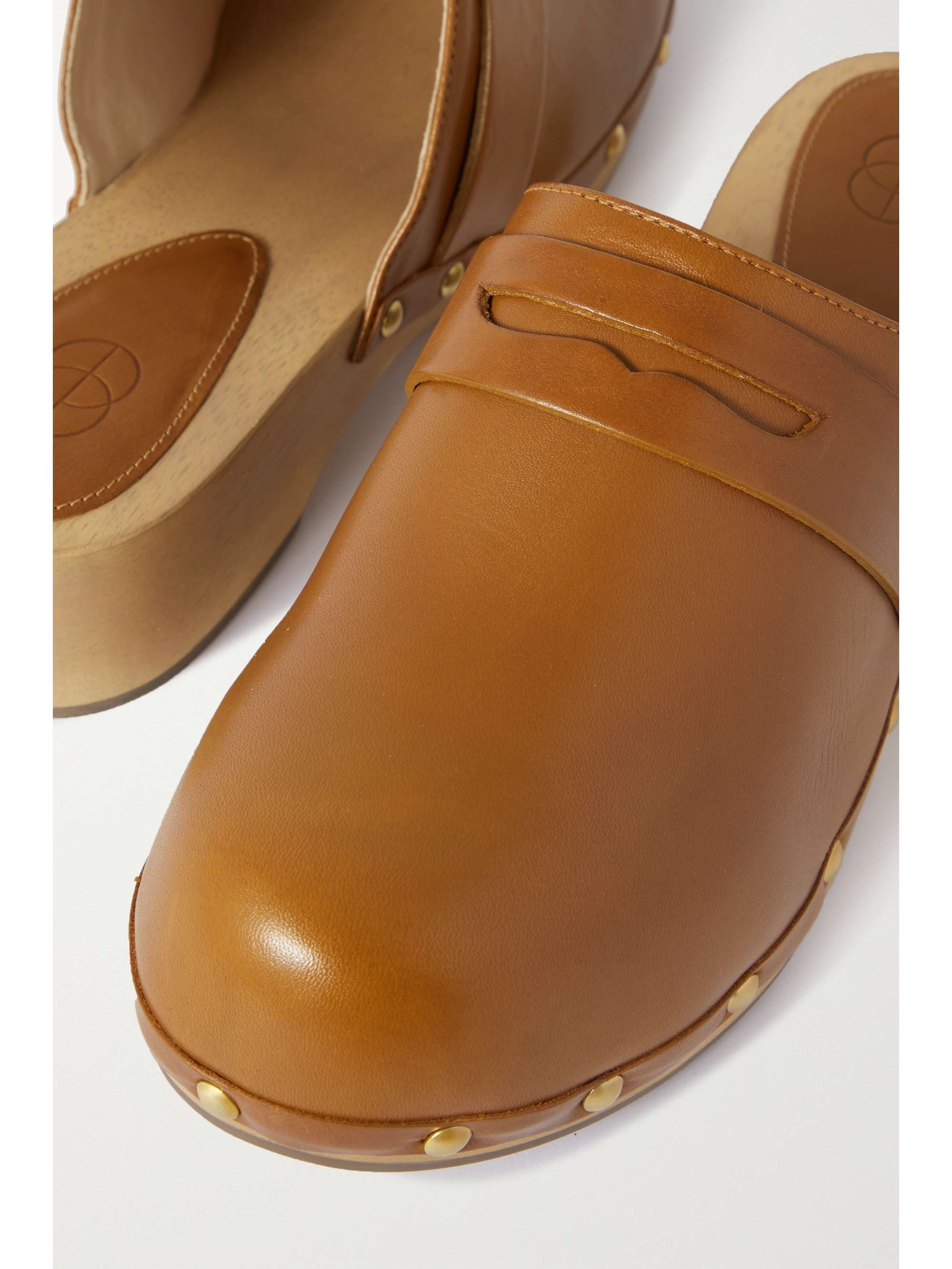 PORTE & PAIRE Studded leather clogs