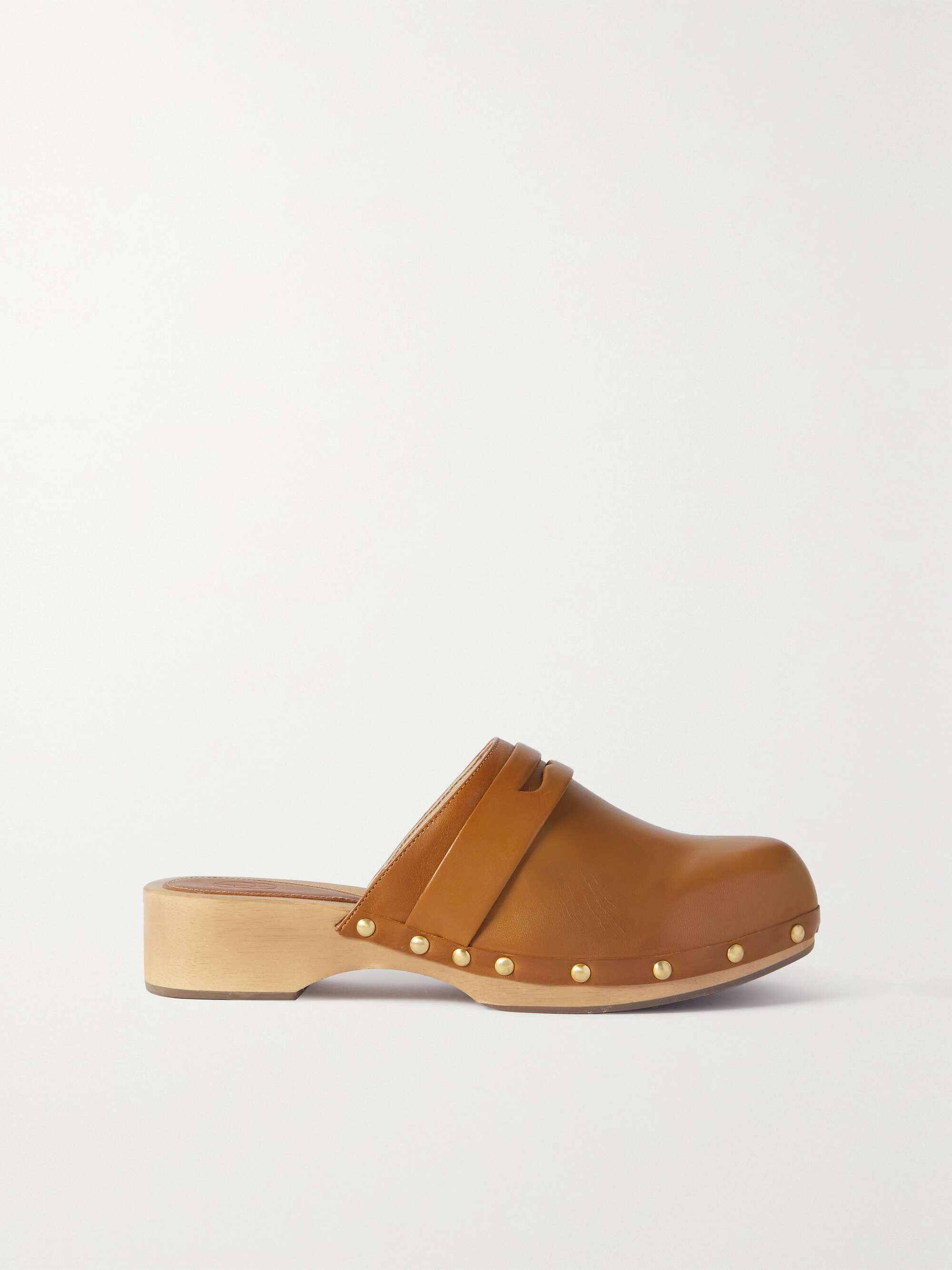 PORTE & PAIRE Studded leather clogs | NET-A-PORTER