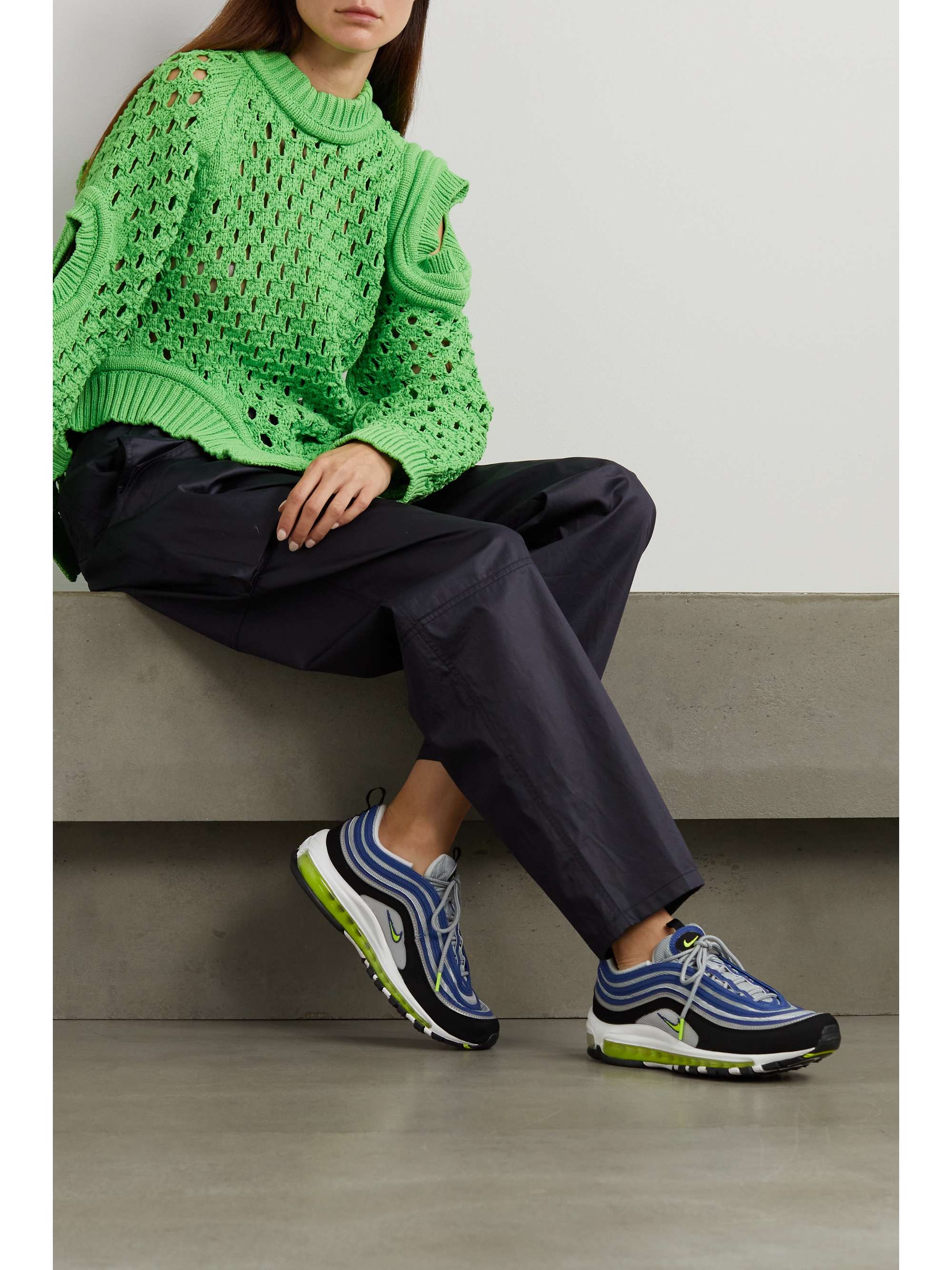 Air Max 97 nubuck and metallic mesh sneakers