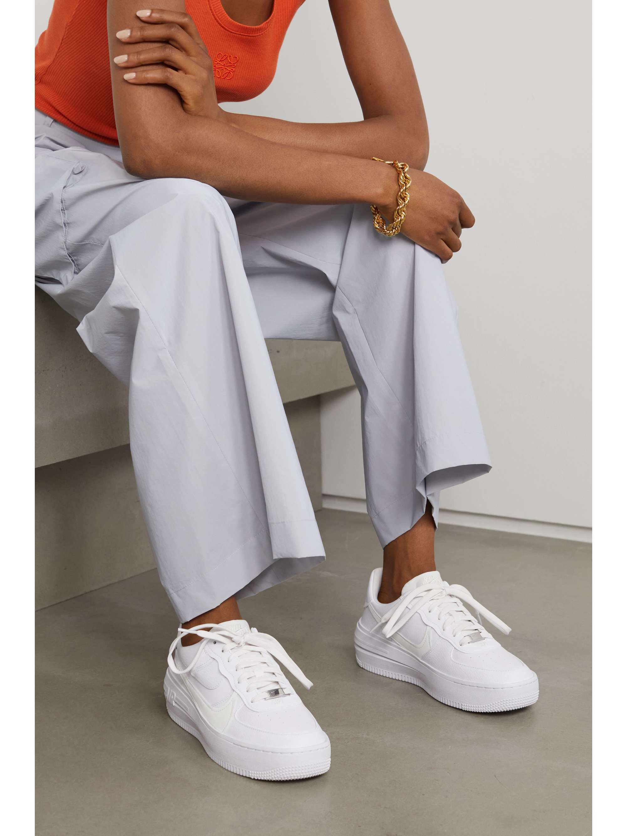 white platform nike air force