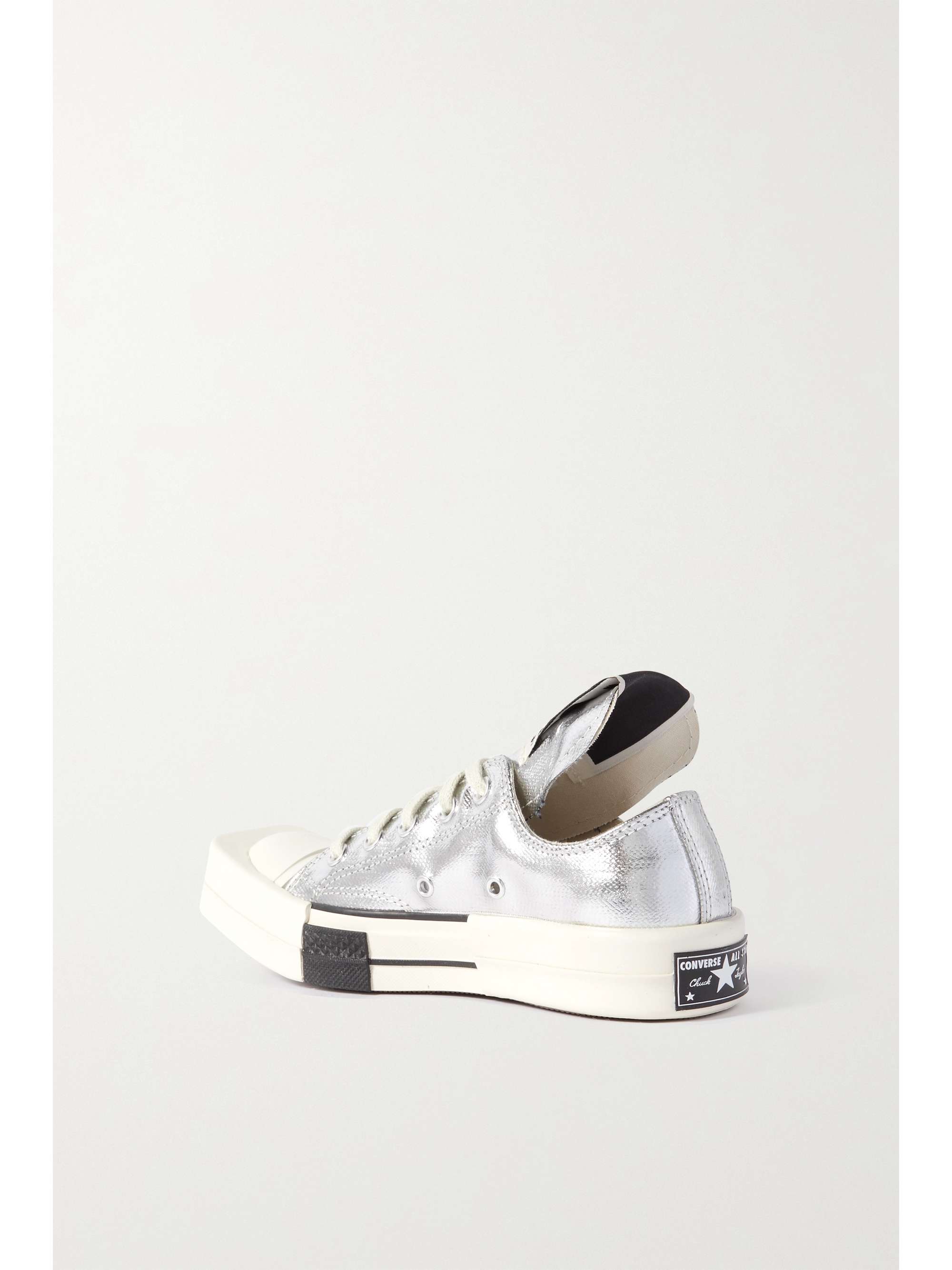 RICK OWENS + Converse + DRKSHDW TURBODRK OX Metallic Canvas Sneakers