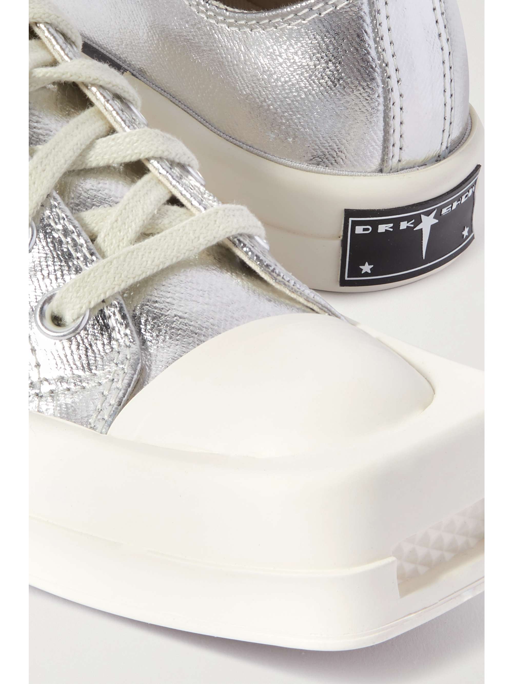 RICK OWENS + Converse + DRKSHDW TURBODRK OX Metallic Canvas Sneakers