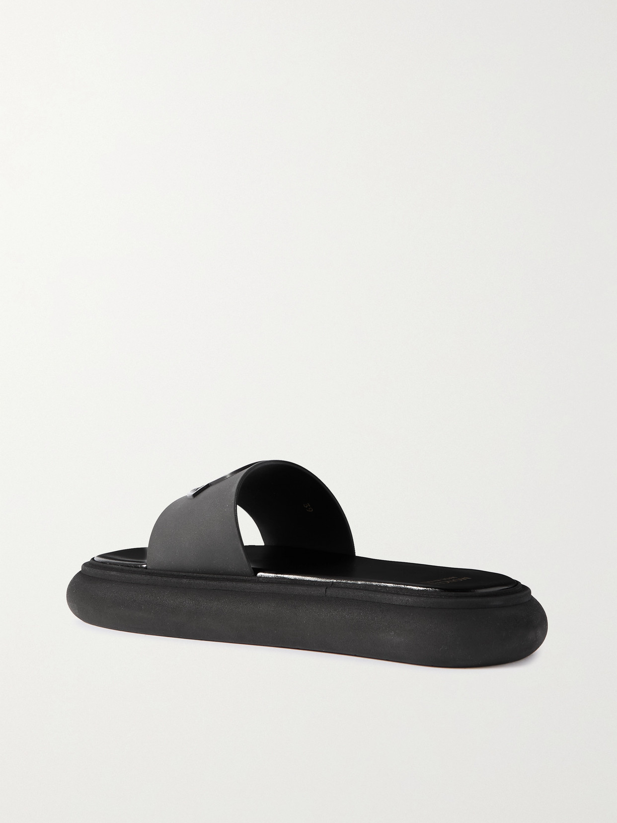 Shop Moncler Slyder Appliquéd Rubber Slides In Black