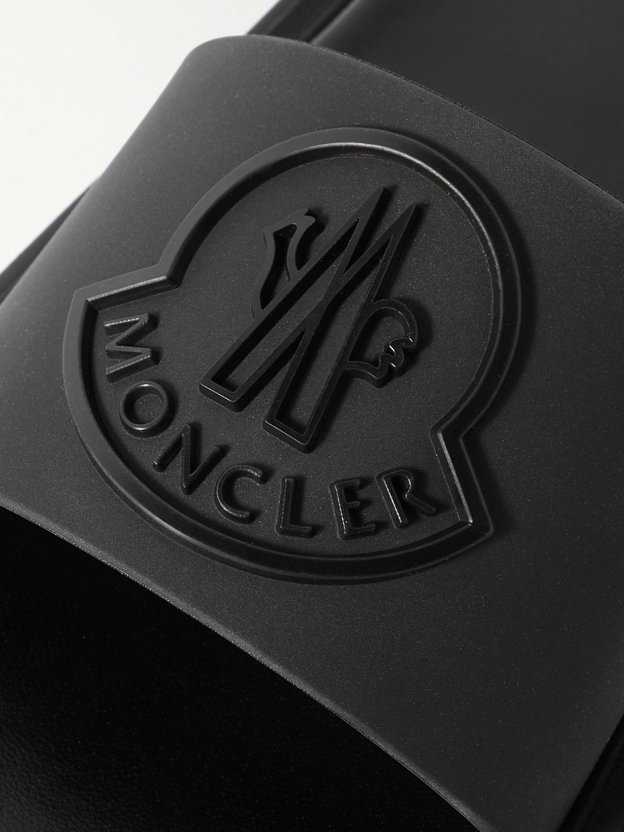 Shop Moncler Slyder Appliquéd Rubber Slides In Black