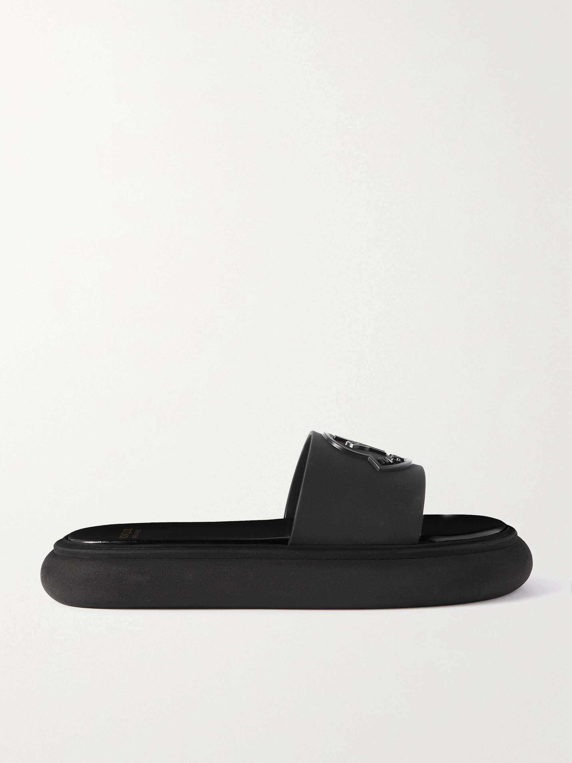 MONCLER Slyder appliquéd rubber slides | NET-A-PORTER