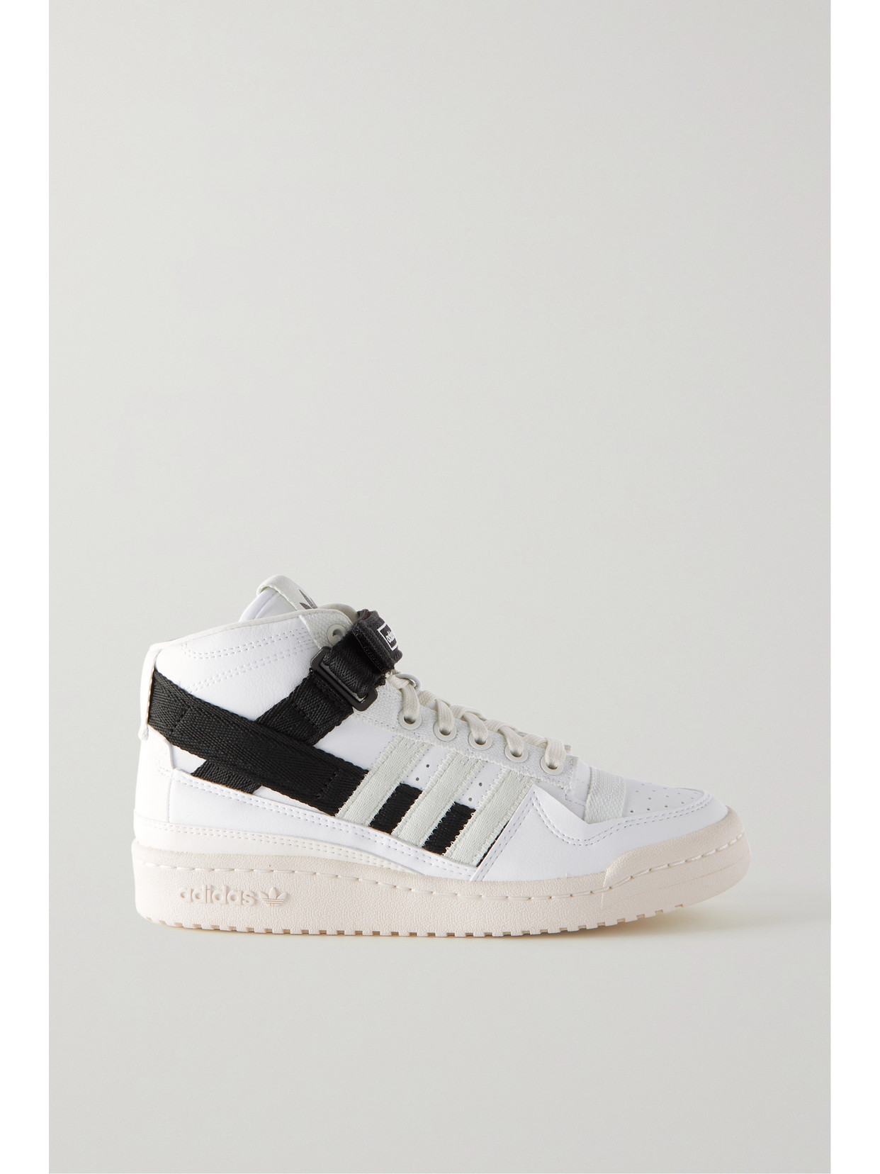 Adidas Originals Forum Mid Parley Grosgrain-trimmed Recycled Faux Leather Sneakers - White