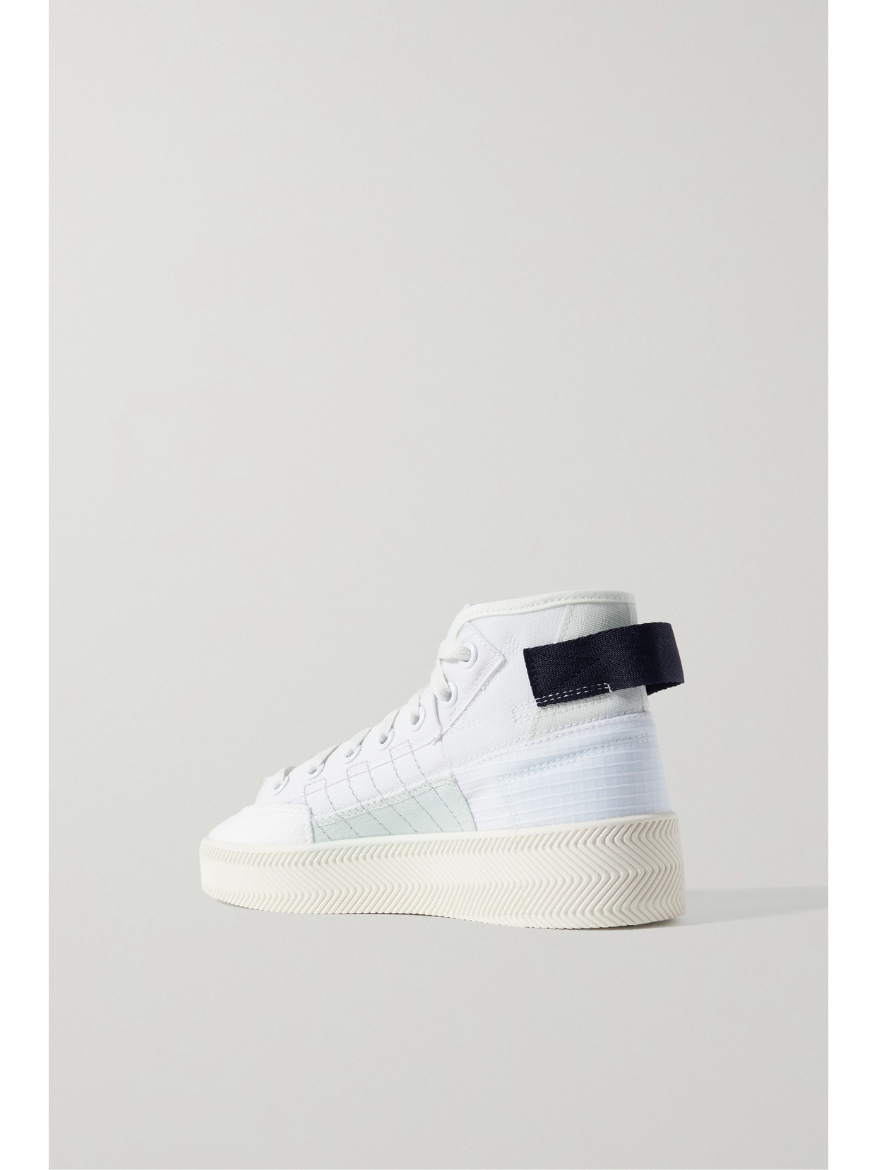 Adidas Originals + Parley Nizza Canvas, Ripstop And Faux Suede High-top Sneakers In White