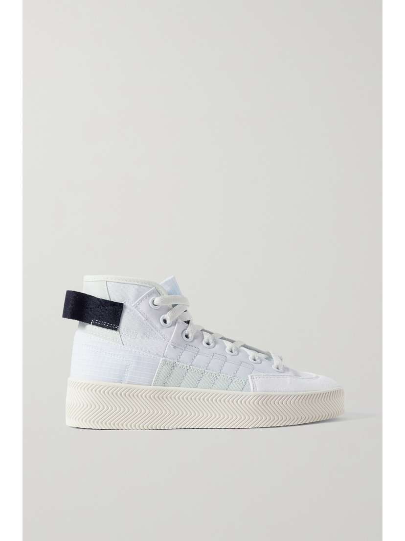 adidas Originals + Parley Nizza Canvas, Ripstop And Faux Suede High-top Sneakers