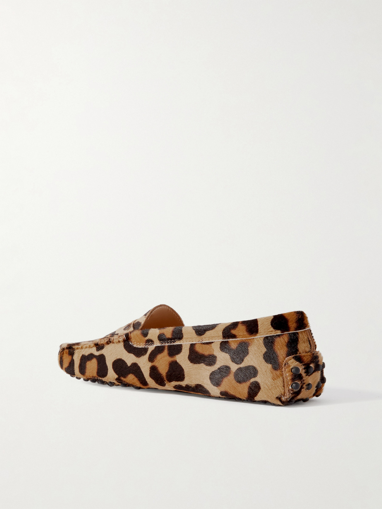 Tod's Gommini Leopard-print Calf Hair Loafers In Animal Print