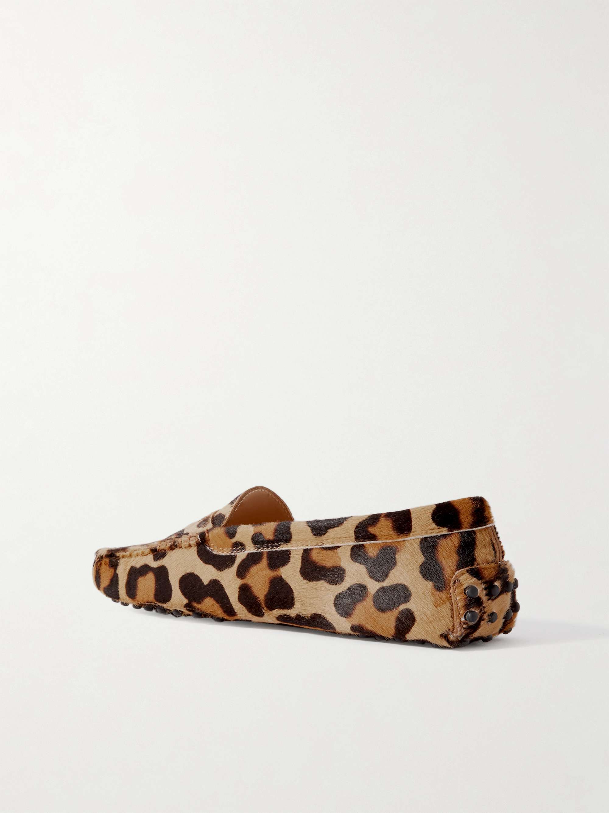TOD'S Gommini leopard-print calf hair loafers
