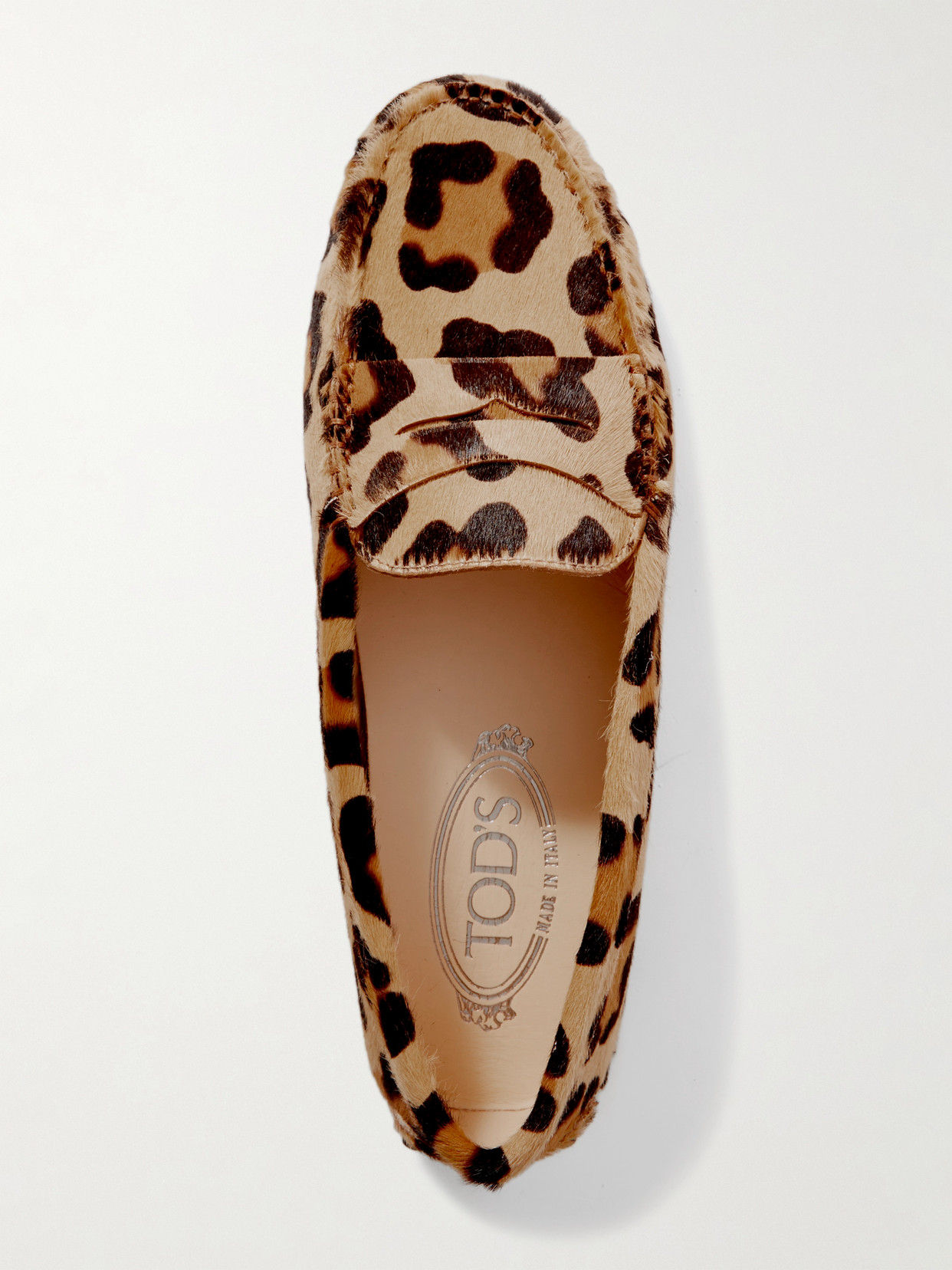 Tod's Gommini Leopard-print Calf Hair Loafers In Animal Print