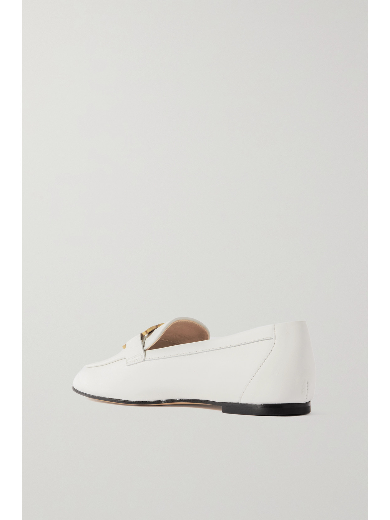 Tod's Kate Embellished Leather Loafers In White