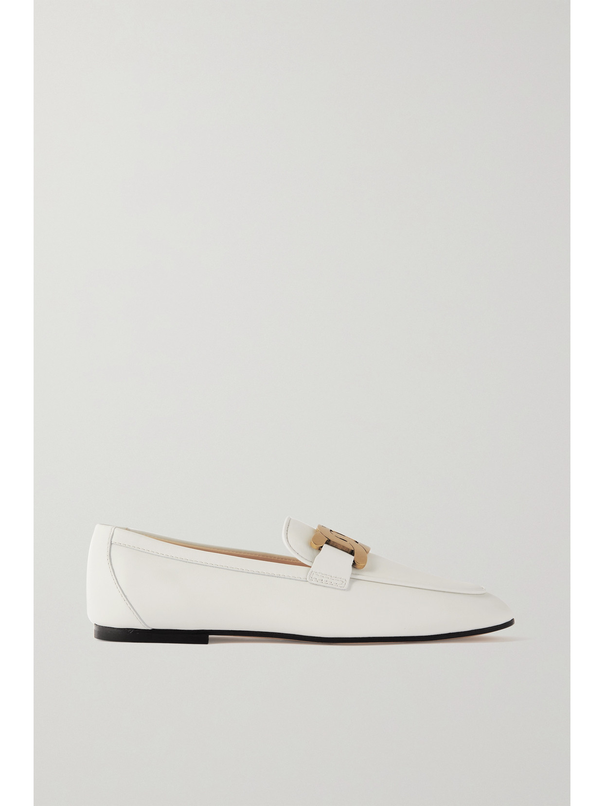 Tod's Kate Embellished Leather Loafers In White