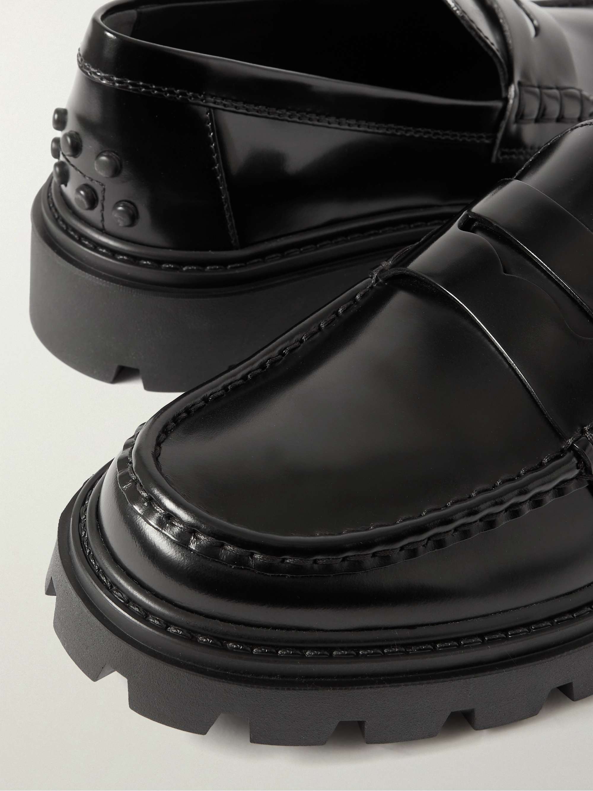 TOD'S Gomma Pesante glossed-leather loafers