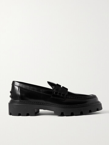 Tod's Gomma Pesante glossed-leather loafers