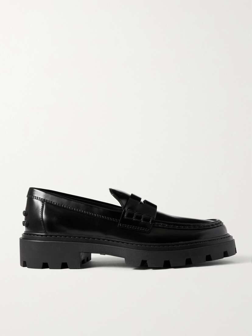 Tod's Gomma Pesante Glossed-leather Loafers