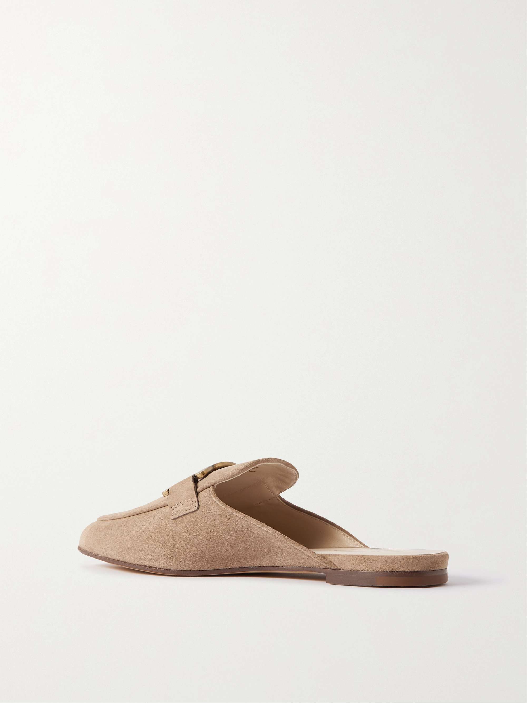 TOD'S Embellished leather slippers
