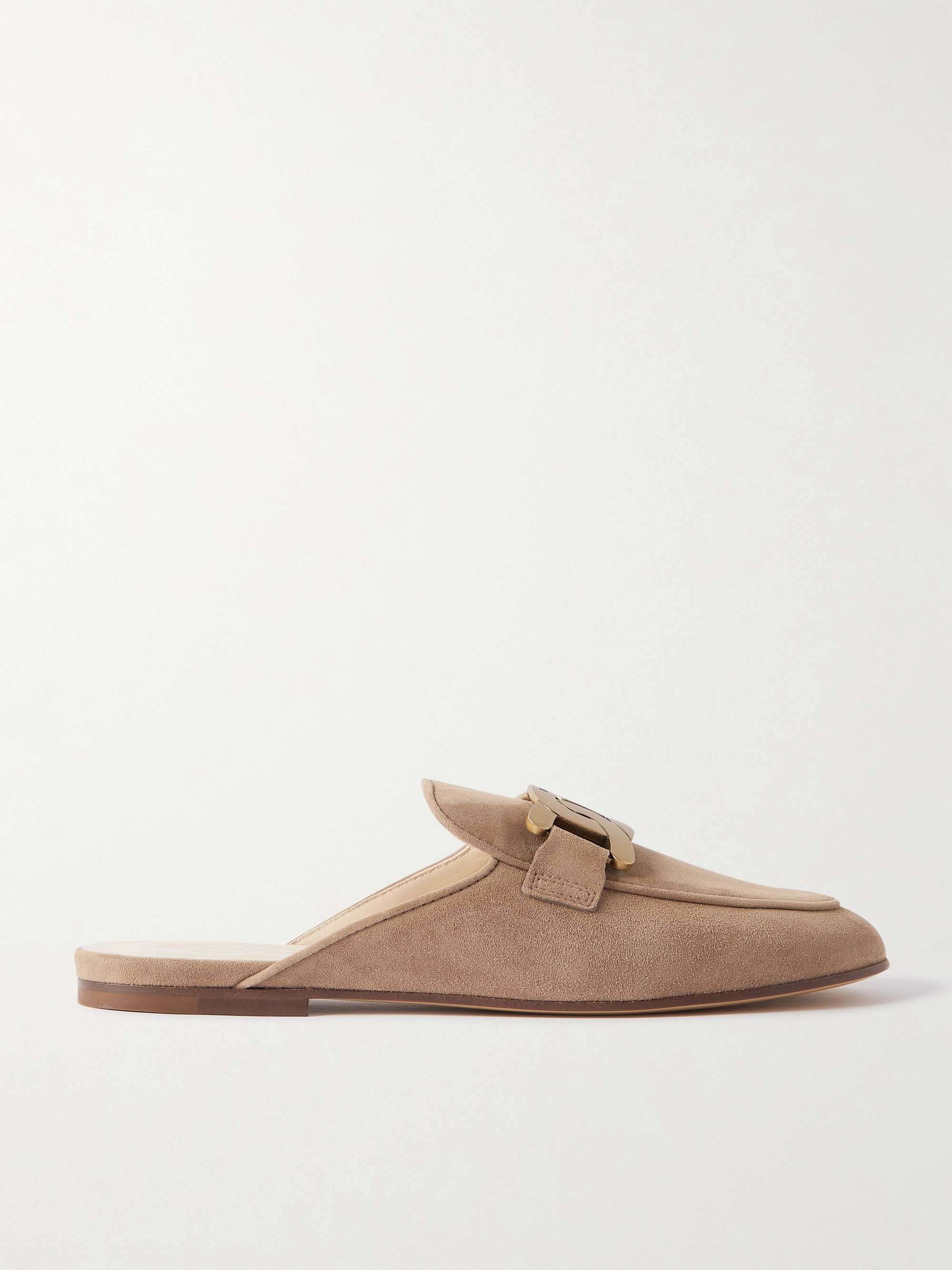TOD'S Embellished leather slippers