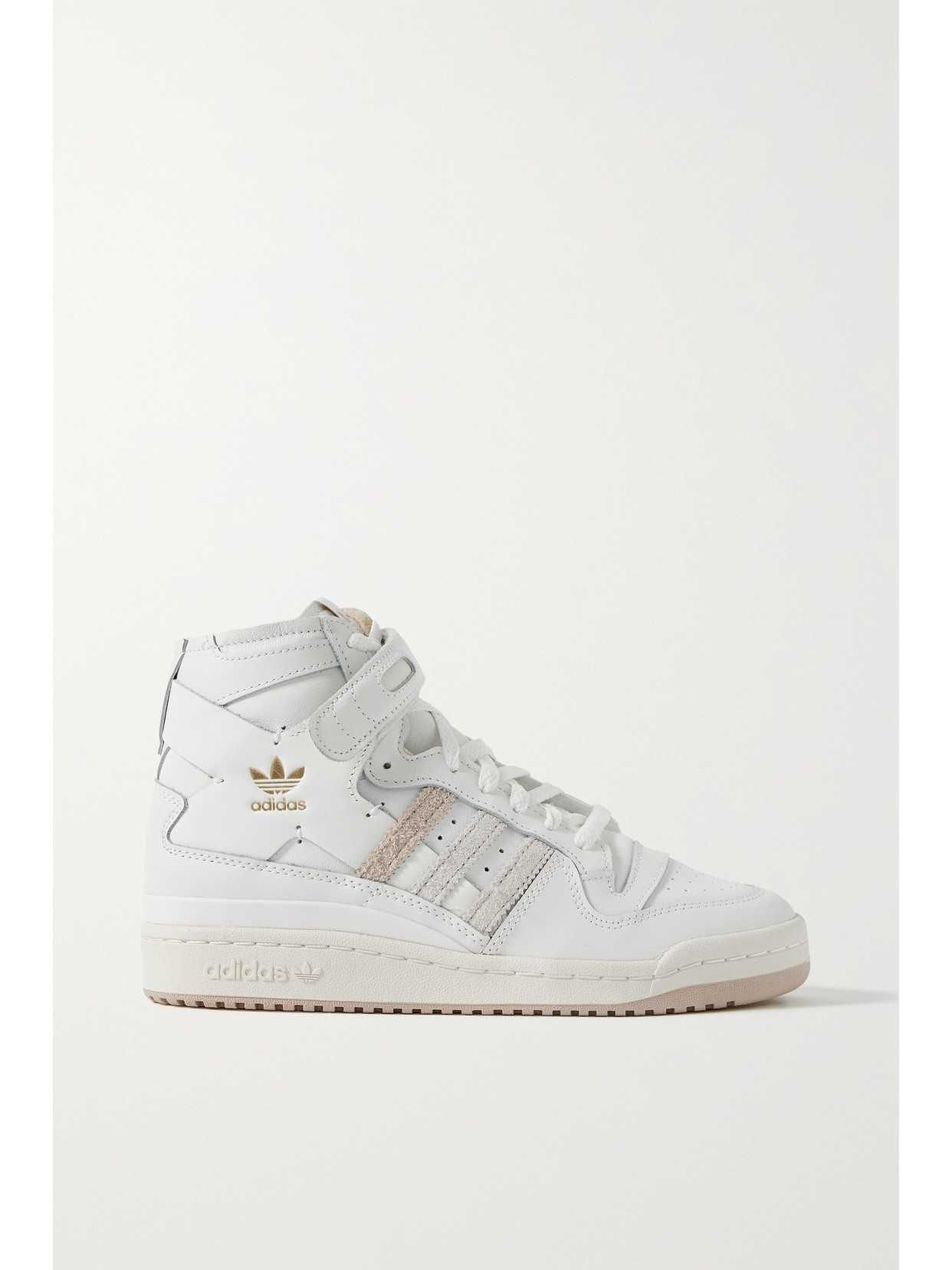 Adidas Originals Forum 84 Suede-trimmed Leather High-top Sneakers In Off-white