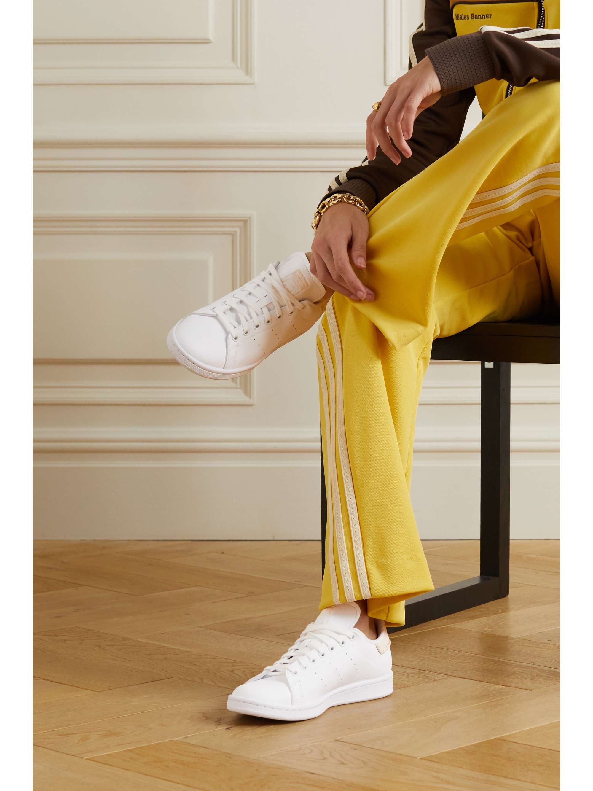 ADIDAS ORIGINALS Stan Smith whipstitched leather sneakers | NET-A-PORTER