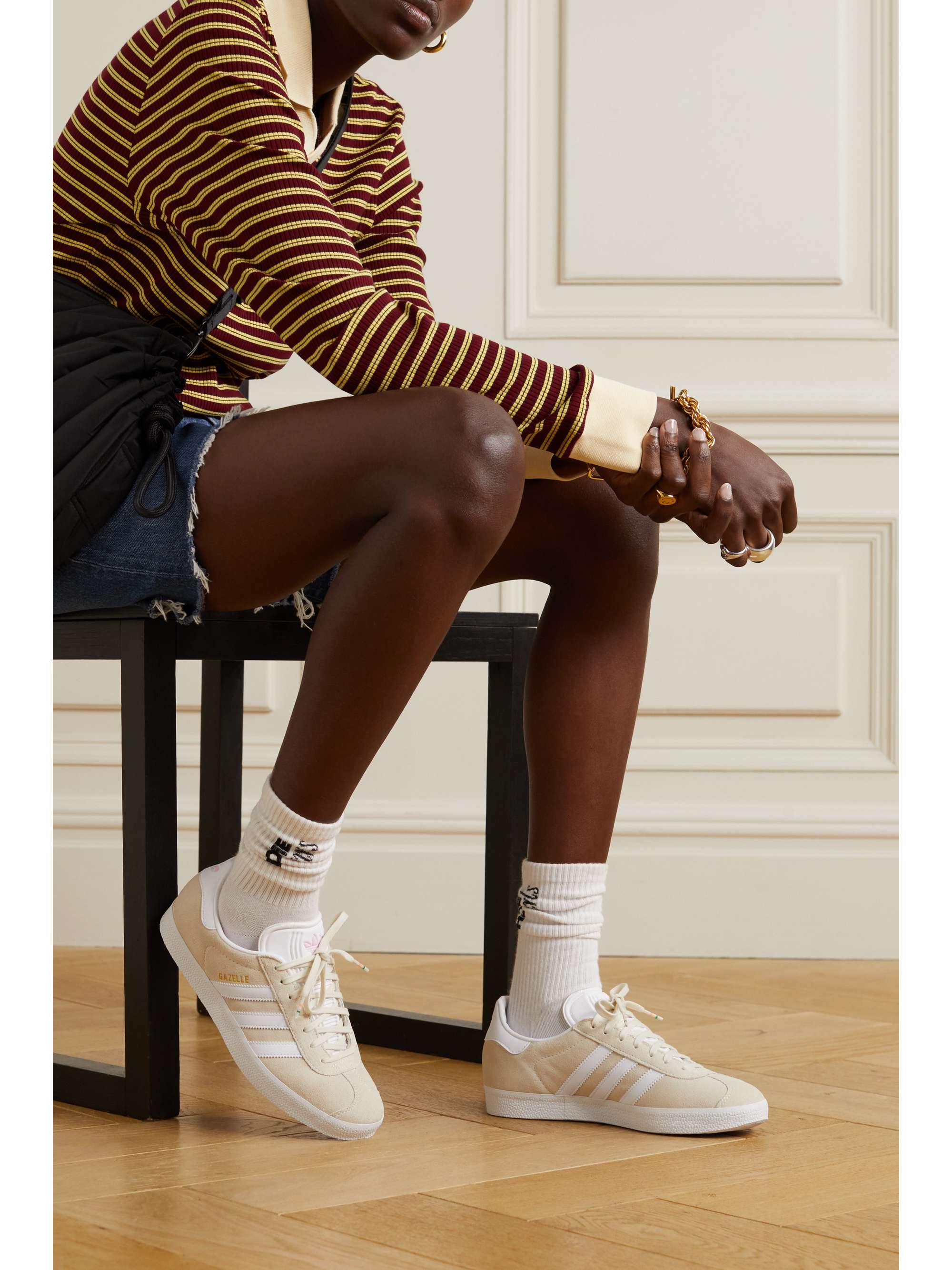 ADIDAS ORIGINALS Gazelle suede and leather sneakers | NET-A-PORTER