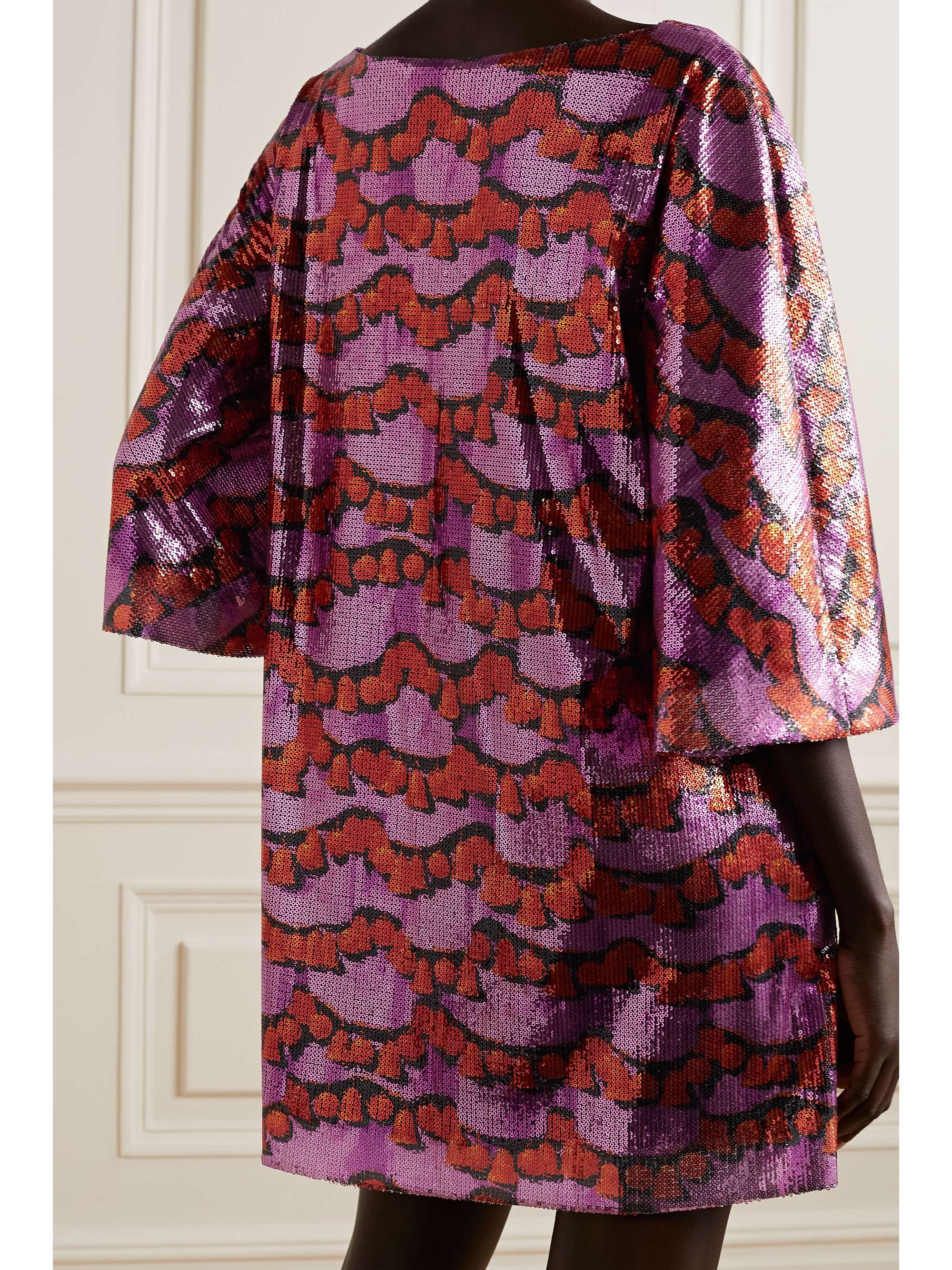 LA DOUBLEJ Printed sequined tulle mini dress