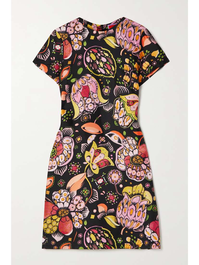 La DoubleJ Floral-print Silk-twill Mini Dress - x large