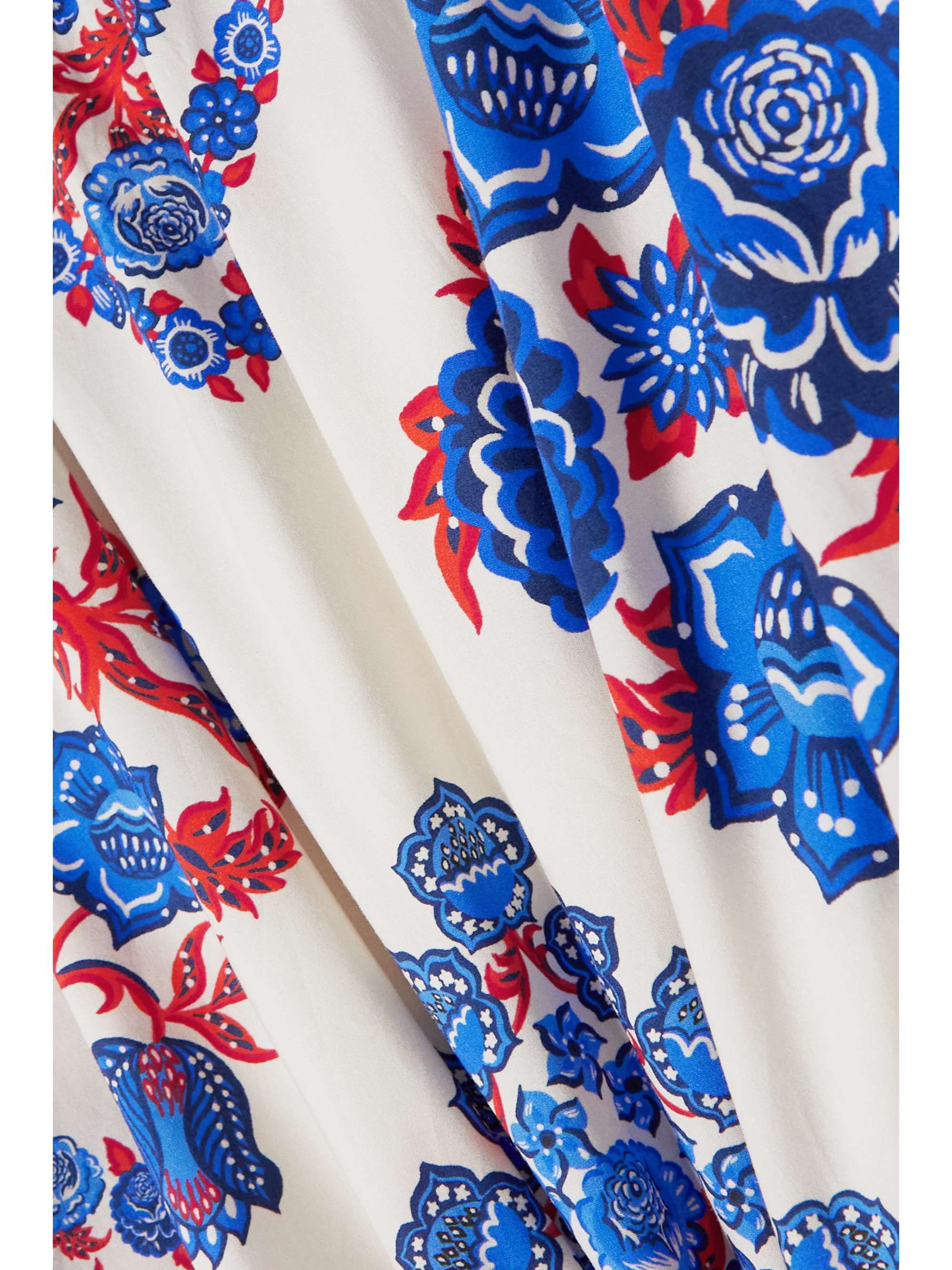LA DOUBLEJ Cowgirl off-the-shoulder printed-cotton poplin top