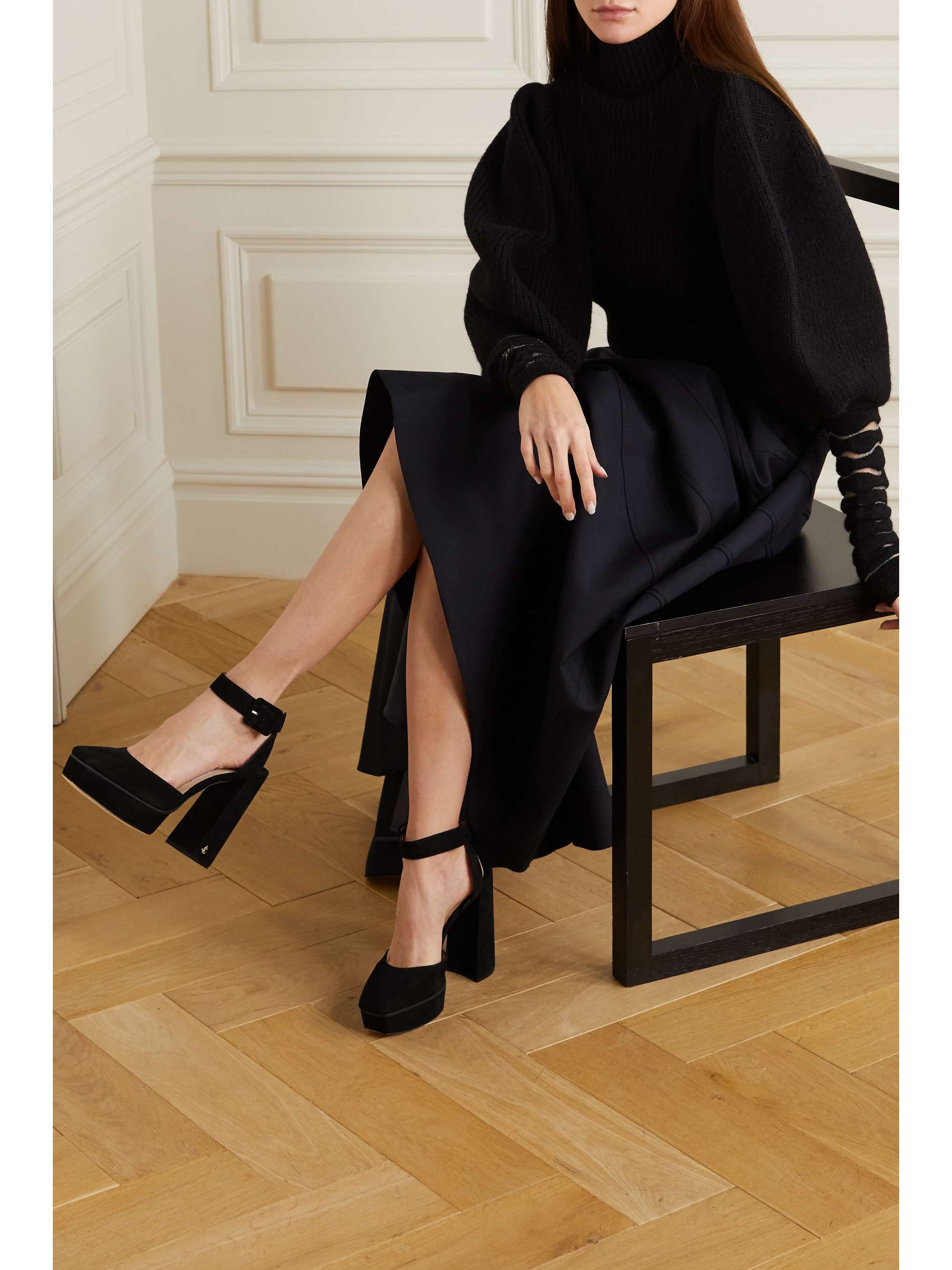 suede platform pumps