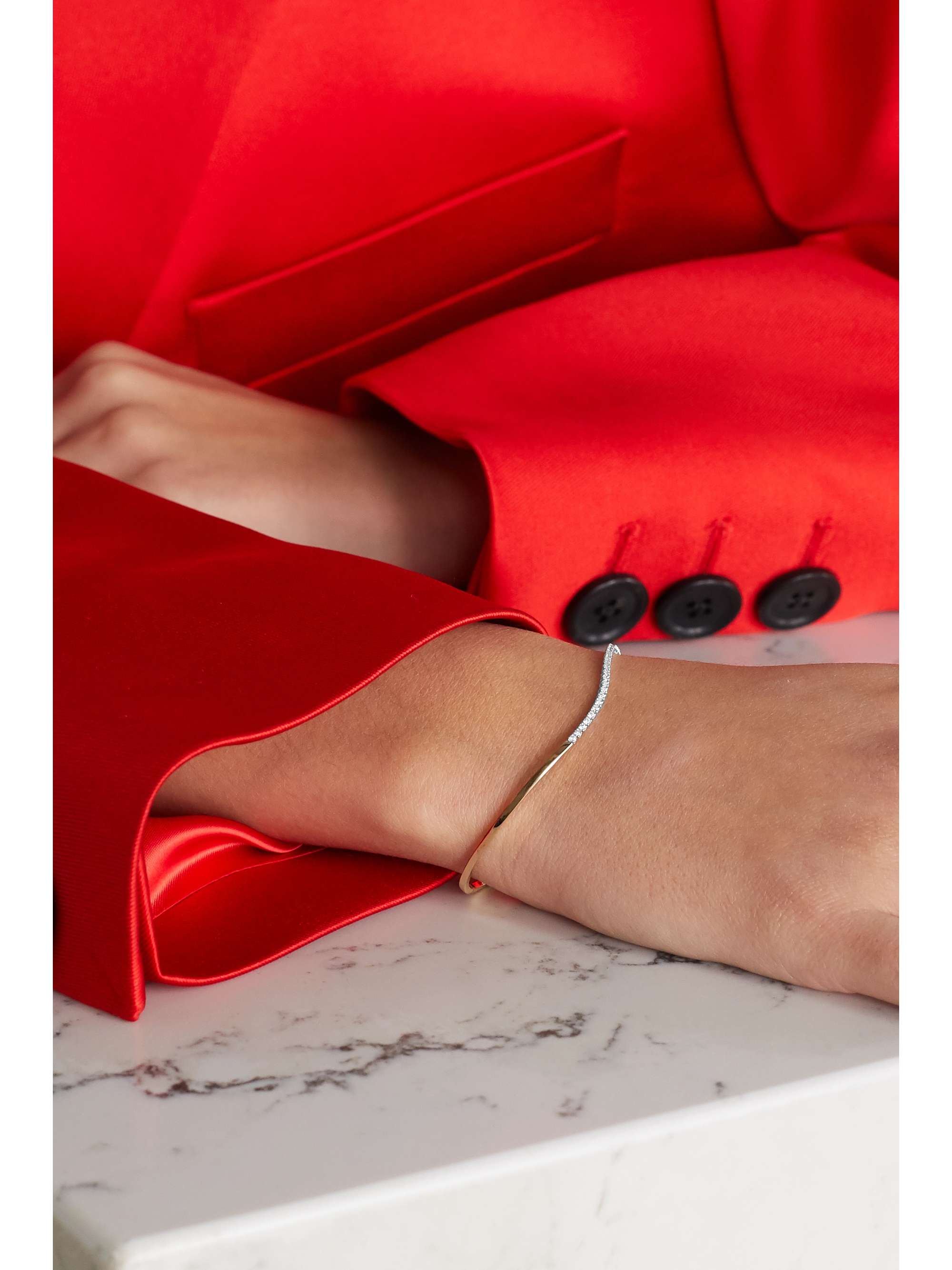 DELFINA DELETTREZ 18-karat yellow and white gold diamond bracelet